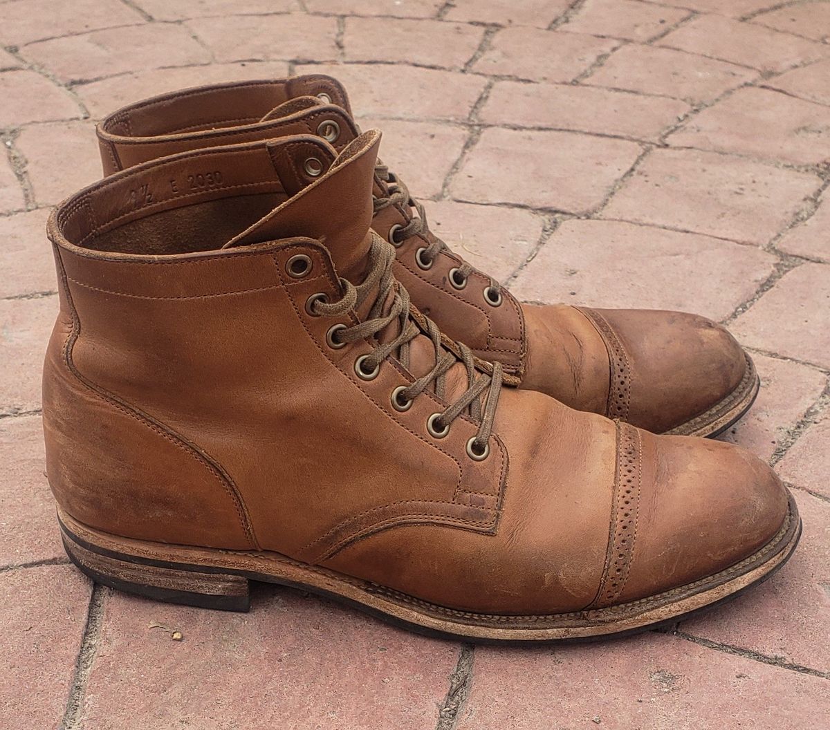 Photo by patinathunderdome on March 5, 2022 of the Viberg Service Boot in Horween Natural Chromexcel.