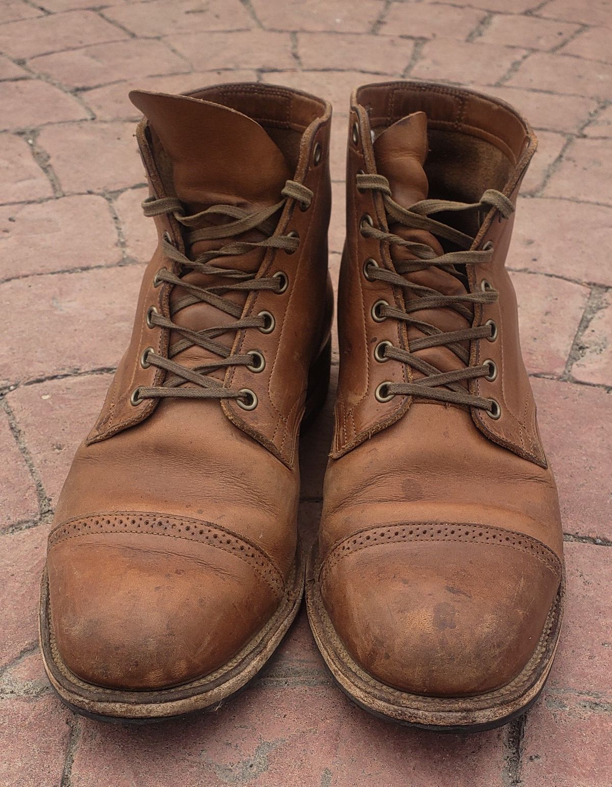 Photo by patinathunderdome on March 5, 2022 of the Viberg Service Boot in Horween Natural Chromexcel.