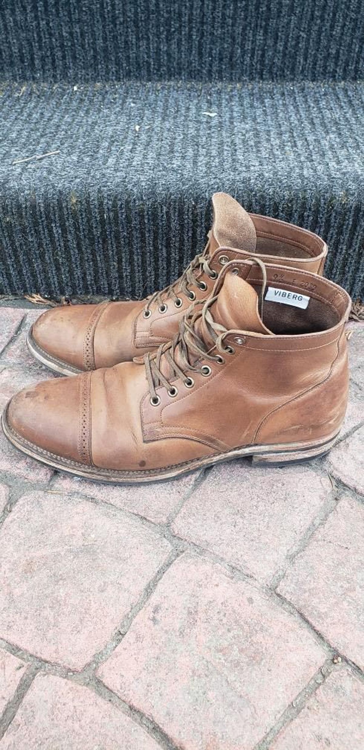 Photo by patinathunderdome on April 5, 2022 of the Viberg Service Boot in Horween Natural Chromexcel.