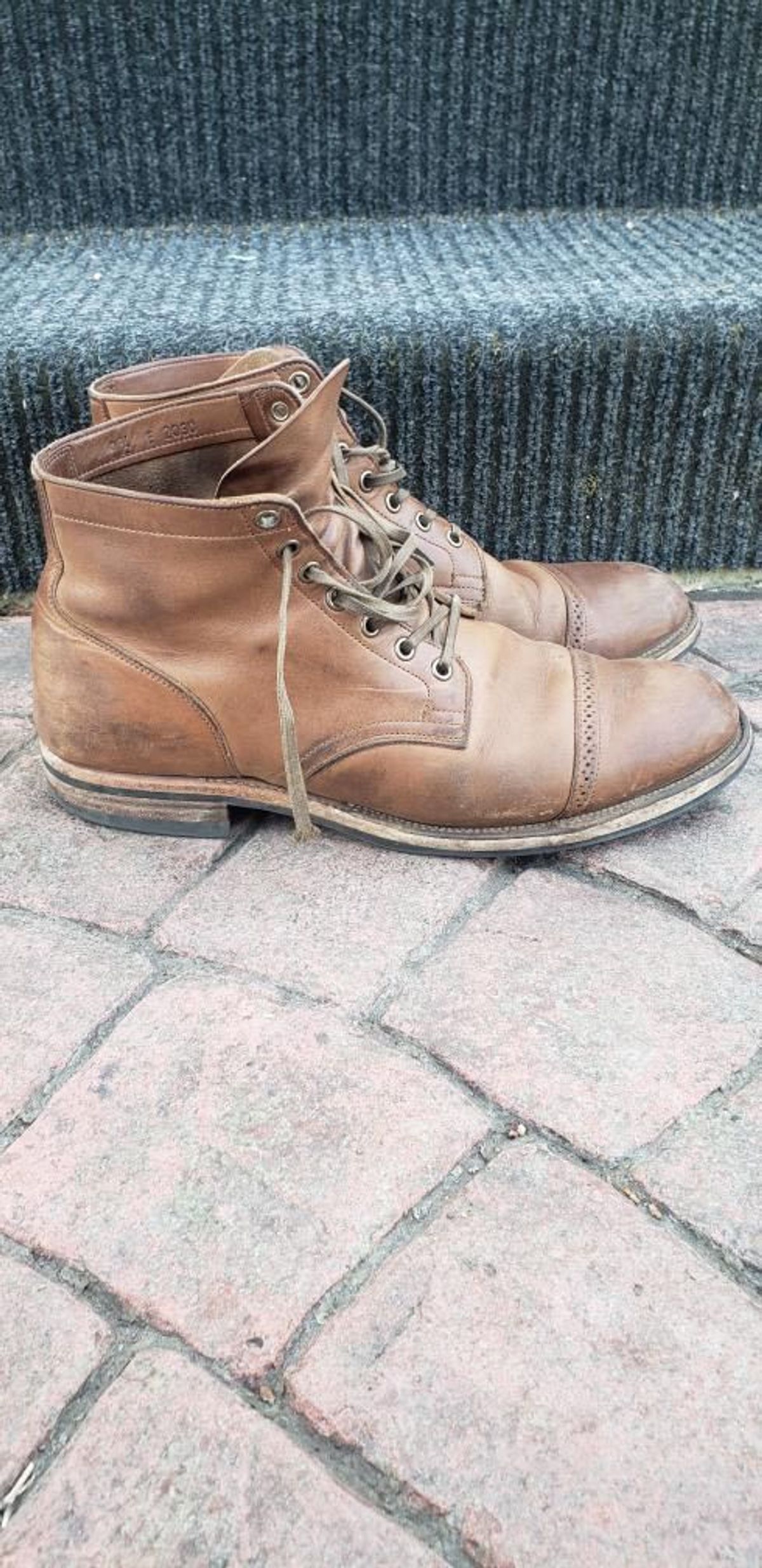 Photo by patinathunderdome on April 5, 2022 of the Viberg Service Boot in Horween Natural Chromexcel.