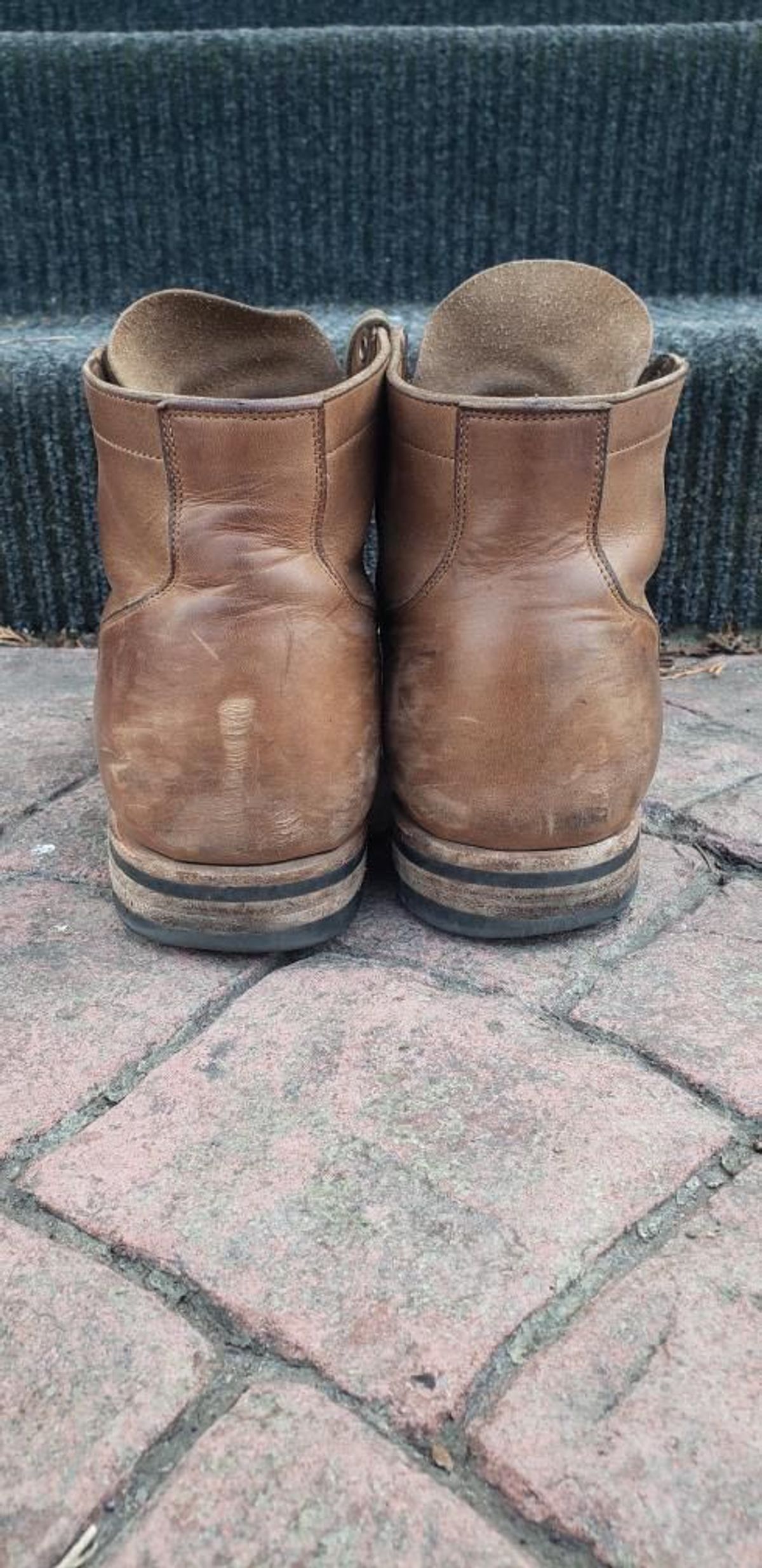 Photo by patinathunderdome on April 5, 2022 of the Viberg Service Boot in Horween Natural Chromexcel.