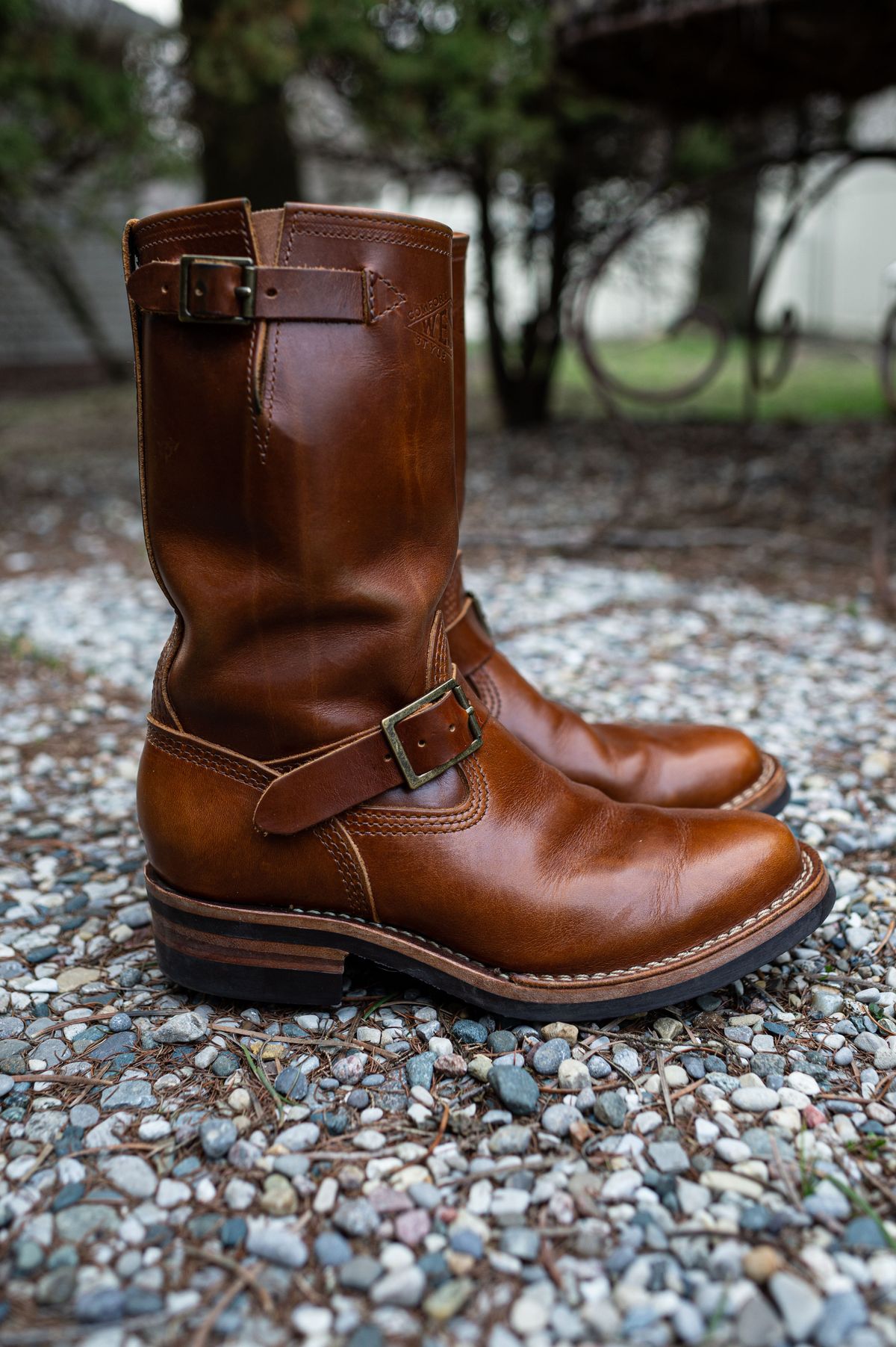 Photo by patinathunderdome on April 6, 2022 of the Wesco Boss Engineer Boot in Seidel British Tan Domain.