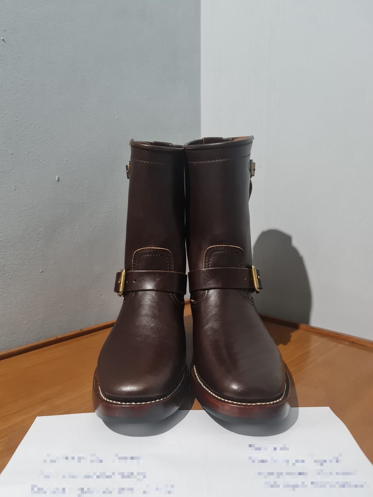 Photo by patinathunderdome on October 4, 2021 of the Benzein The Keeper 'Type 2' Engineer Boot in Horween Brown Chromexcel Horsehide.