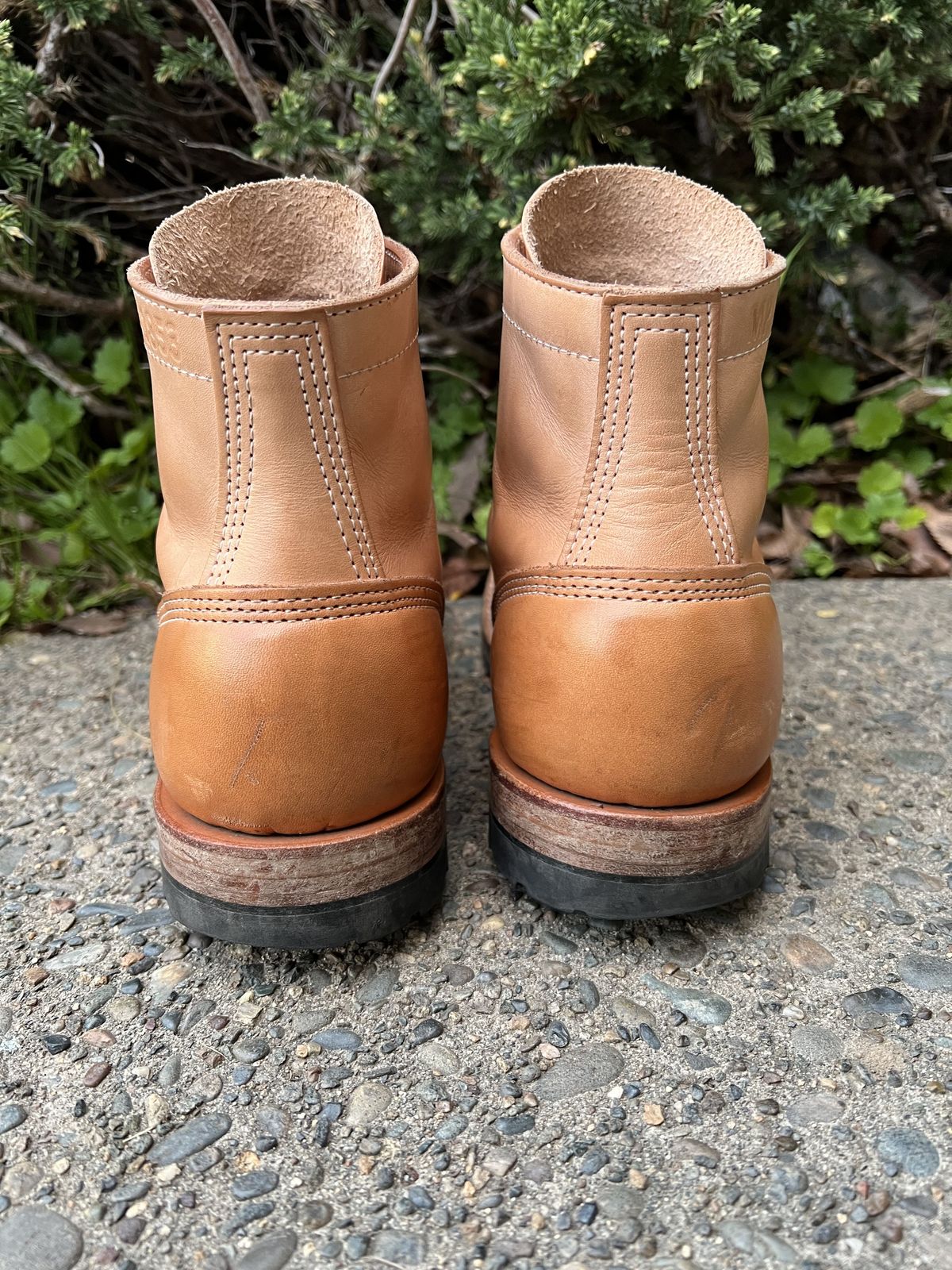 Photo by patinathunderdome on March 5, 2022 of the White's MP-Sherman Toe Cap in Wickett & Craig Natural Veg Tan.