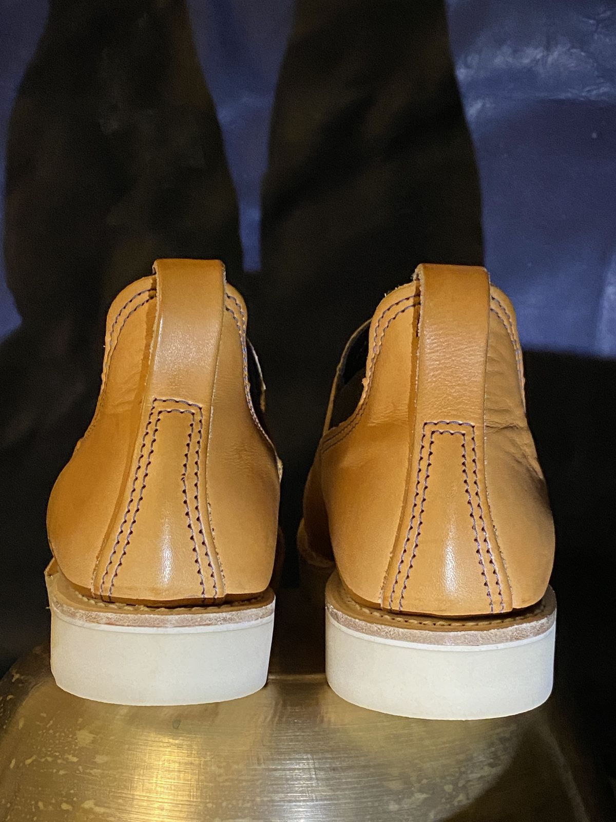 Photo by patinathunderdome on October 1, 2021 of the Wesco Romeo in Wickett & Craig Natural Skirting.