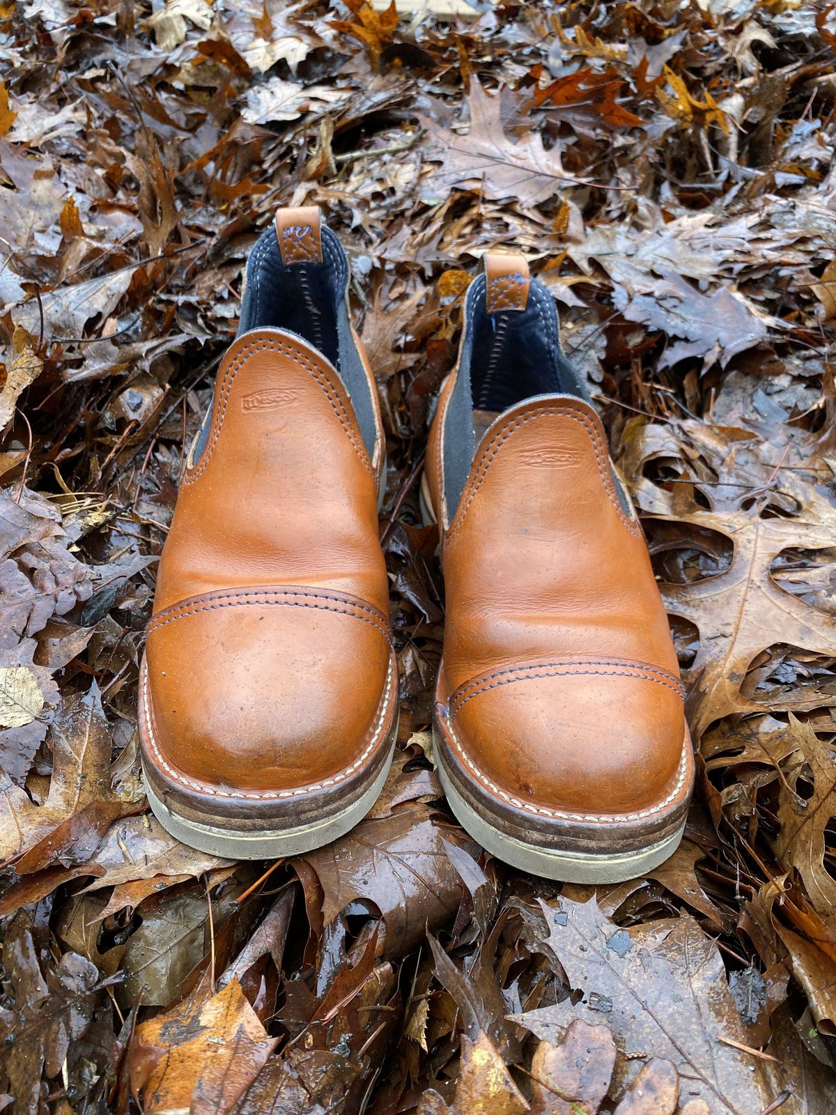 Photo by patinathunderdome on December 4, 2021 of the Wesco Romeo in Wickett & Craig Natural Skirting.