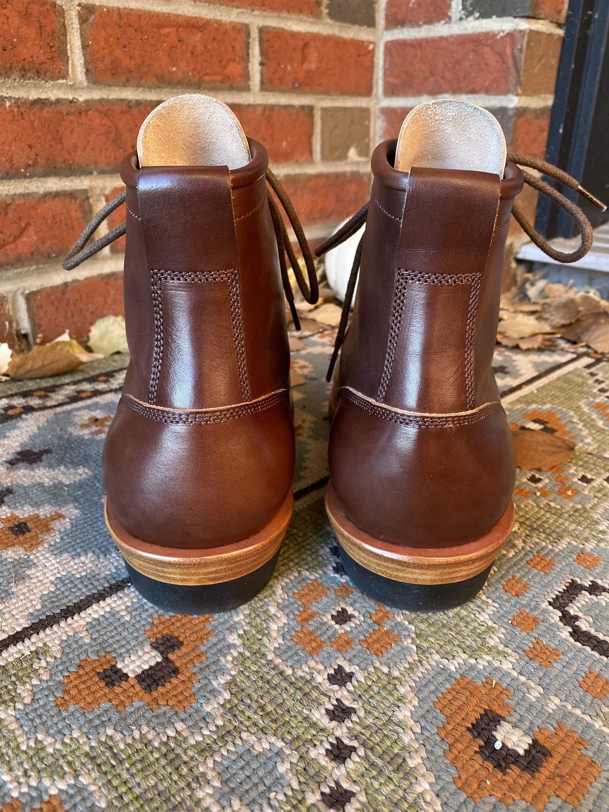 Photo by patinathunderdome on November 1, 2021 of the Flame Panda Service Boot in Conceria Walpier Natural Buttero Overdyed Brown.