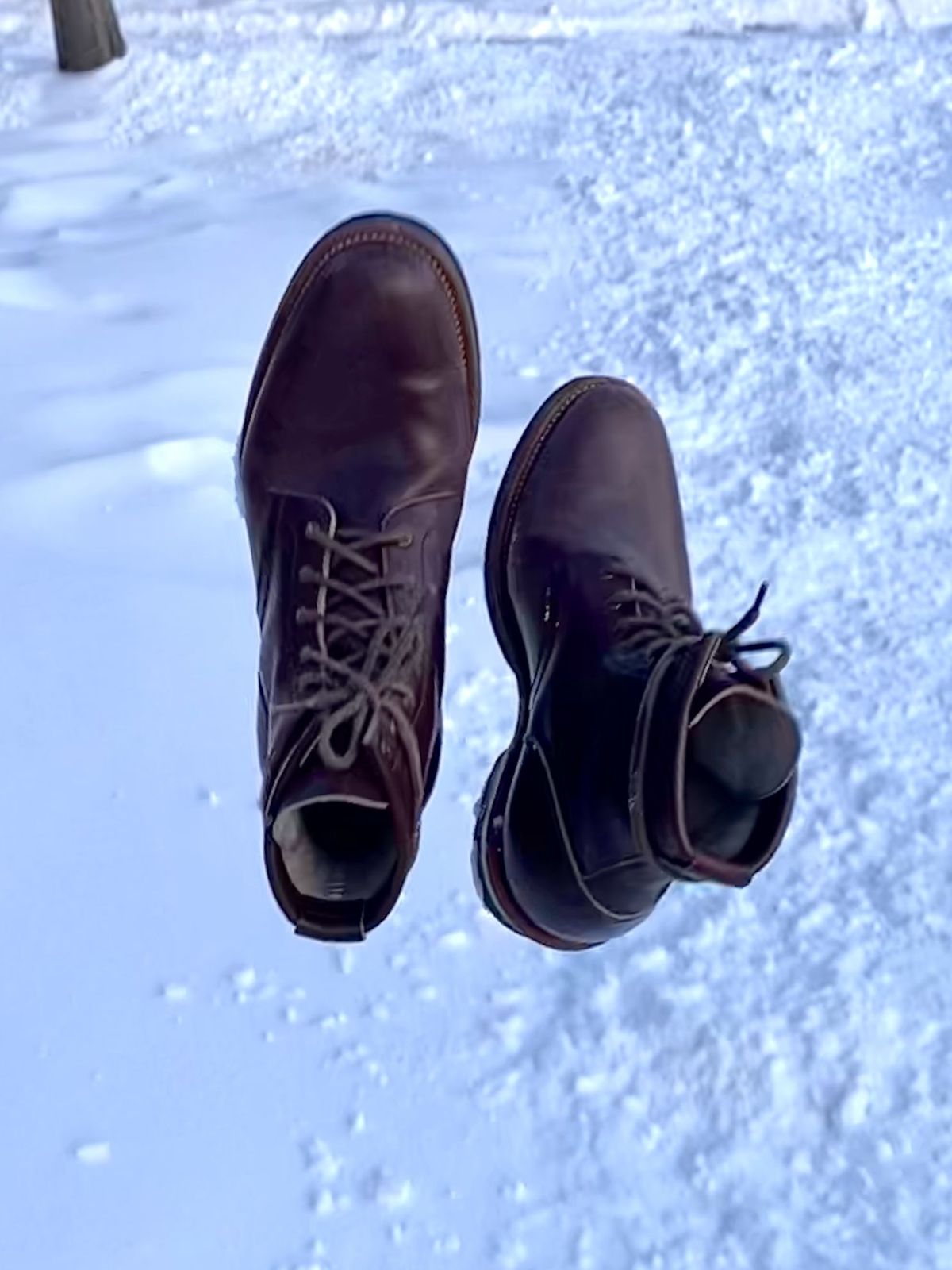 Photo by patinathunderdome on January 4, 2022 of the Flame Panda Service Boot in Conceria Walpier Natural Buttero Overdyed Brown.