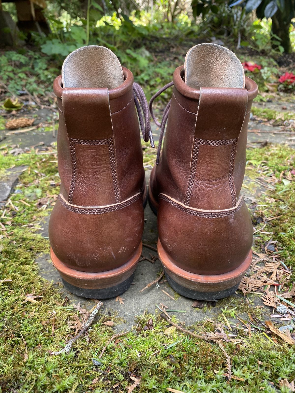 Photo by patinathunderdome on April 5, 2022 of the Flame Panda Service Boot in Conceria Walpier Natural Buttero Overdyed Brown.