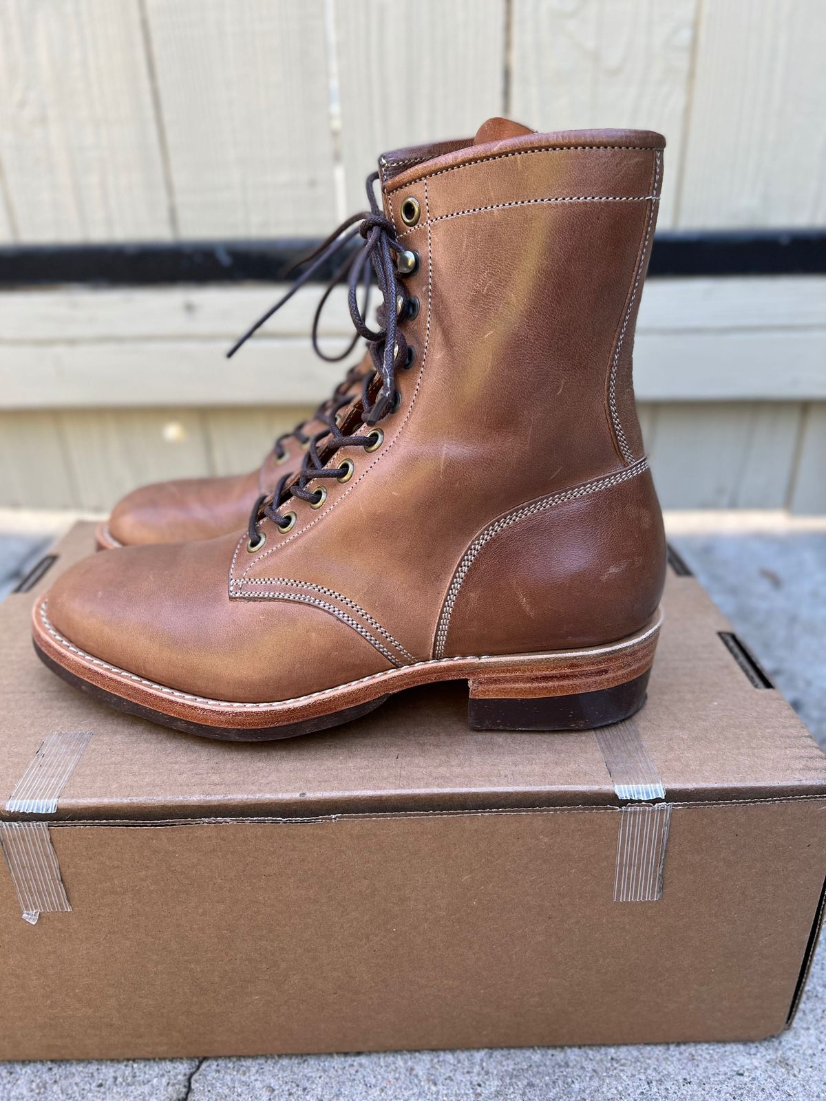 Photo by patinathunderdome on November 5, 2021 of the Onderhoud SVC02 Packer Boot in Maryam Toscanello Horsebutt.