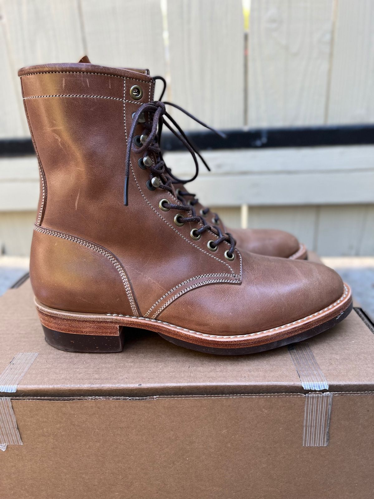 Photo by patinathunderdome on November 5, 2021 of the Onderhoud SVC02 Packer Boot in Maryam Toscanello Horsebutt.