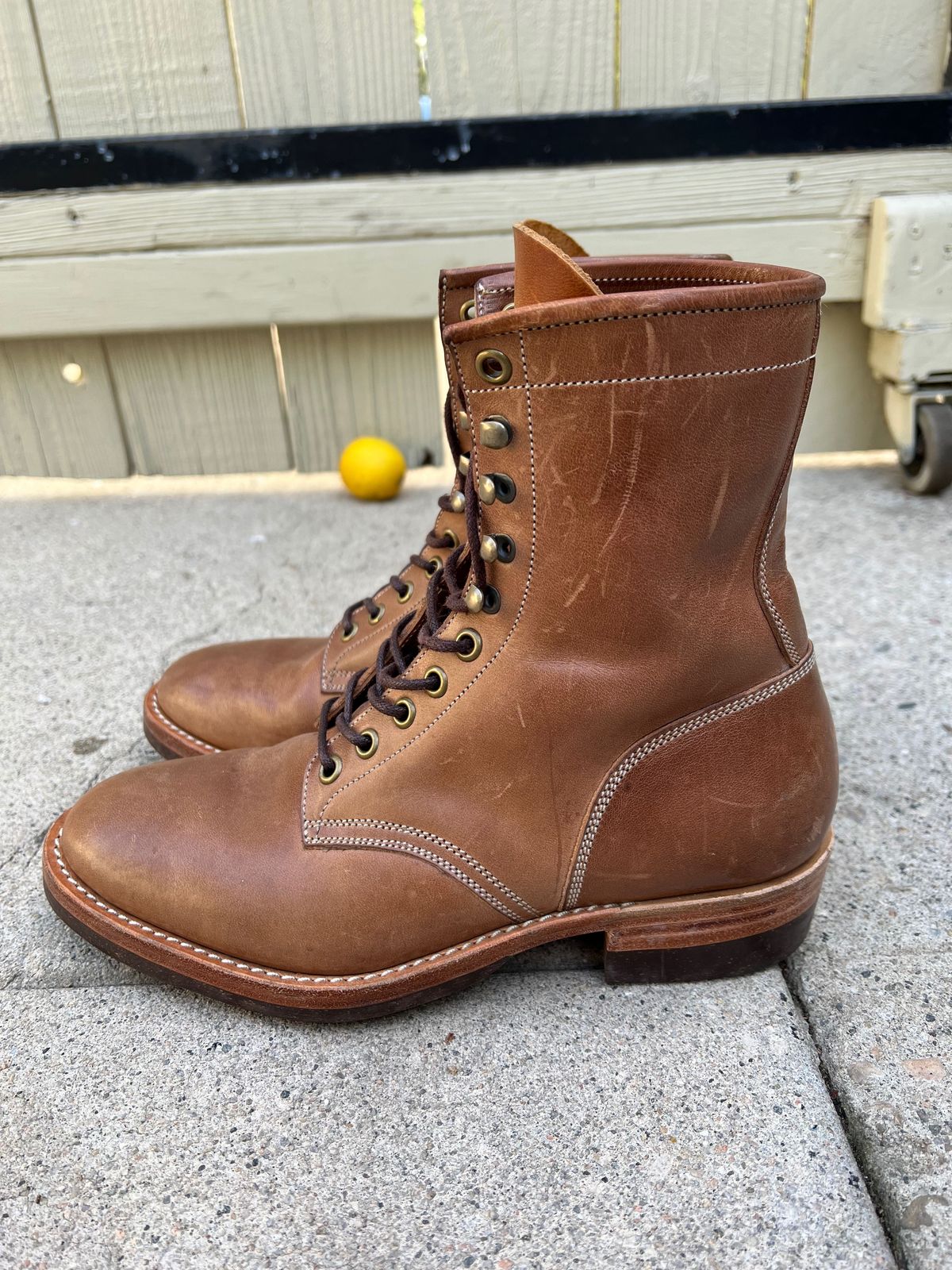 Photo by patinathunderdome on December 5, 2021 of the Onderhoud SVC02 Packer Boot in Maryam Toscanello Horsebutt.