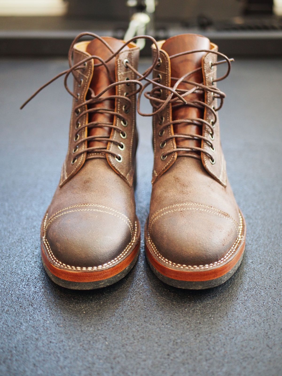 Photo by patinathunderdome on October 1, 2021 of the Benzein The Catcher in Indonesian Brown Waxed Flesh.