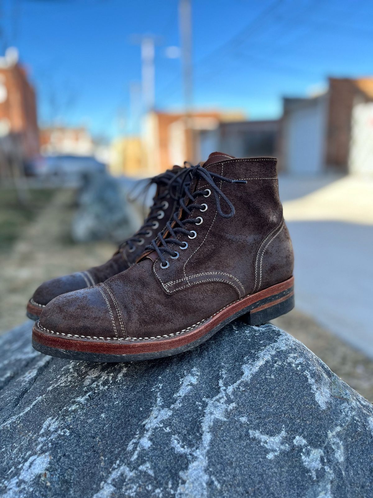 Photo by patinathunderdome on February 5, 2022 of the Benzein The Catcher in Indonesian Brown Waxed Flesh.