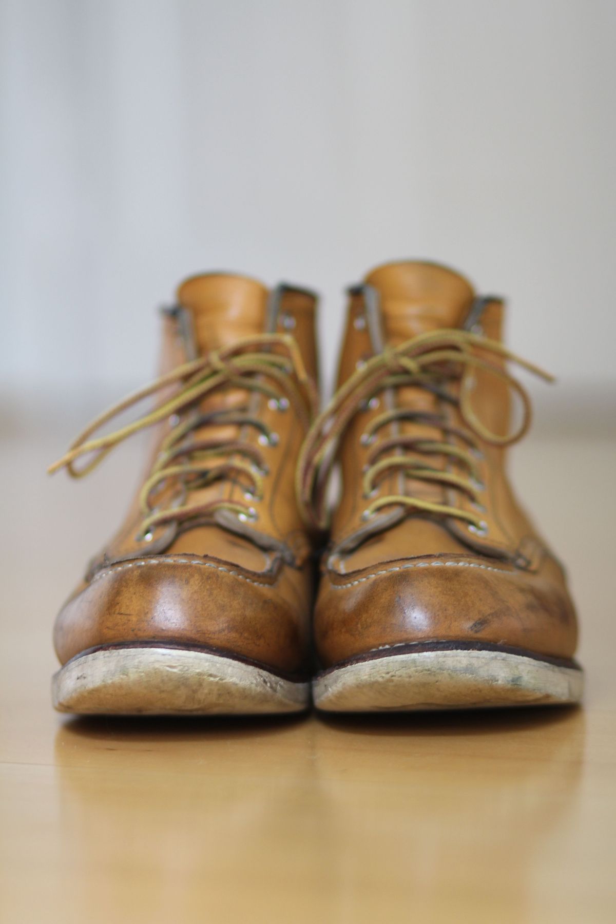 Photo by patinathunderdome on May 1, 2022 of the Red Wing 6-Inch Classic Moc in S.B. Foot Maize Mustang.