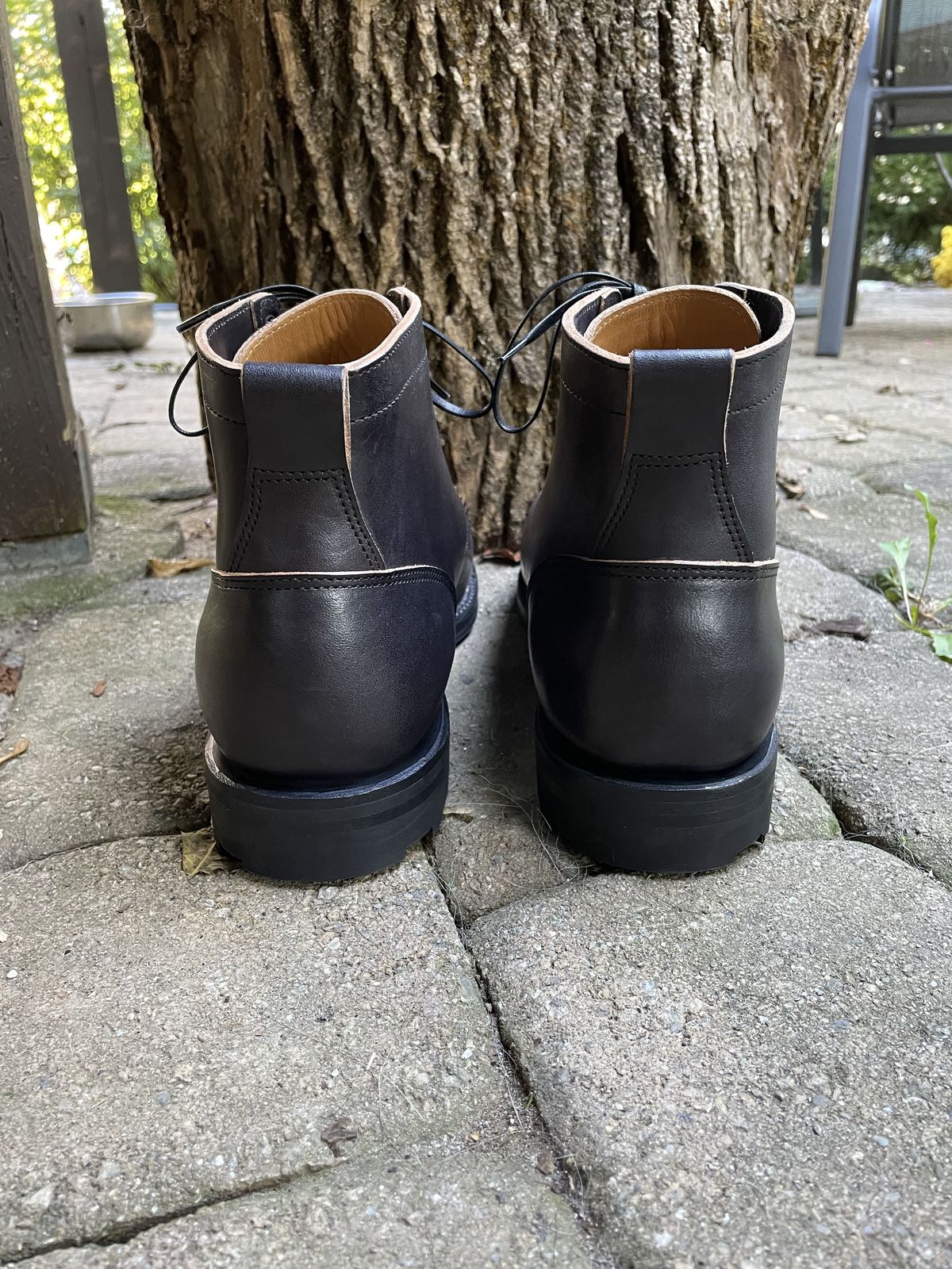 Photo by patinathunderdome on October 1, 2021 of the Viberg Service Boot in Maryam Black Horsebutt.