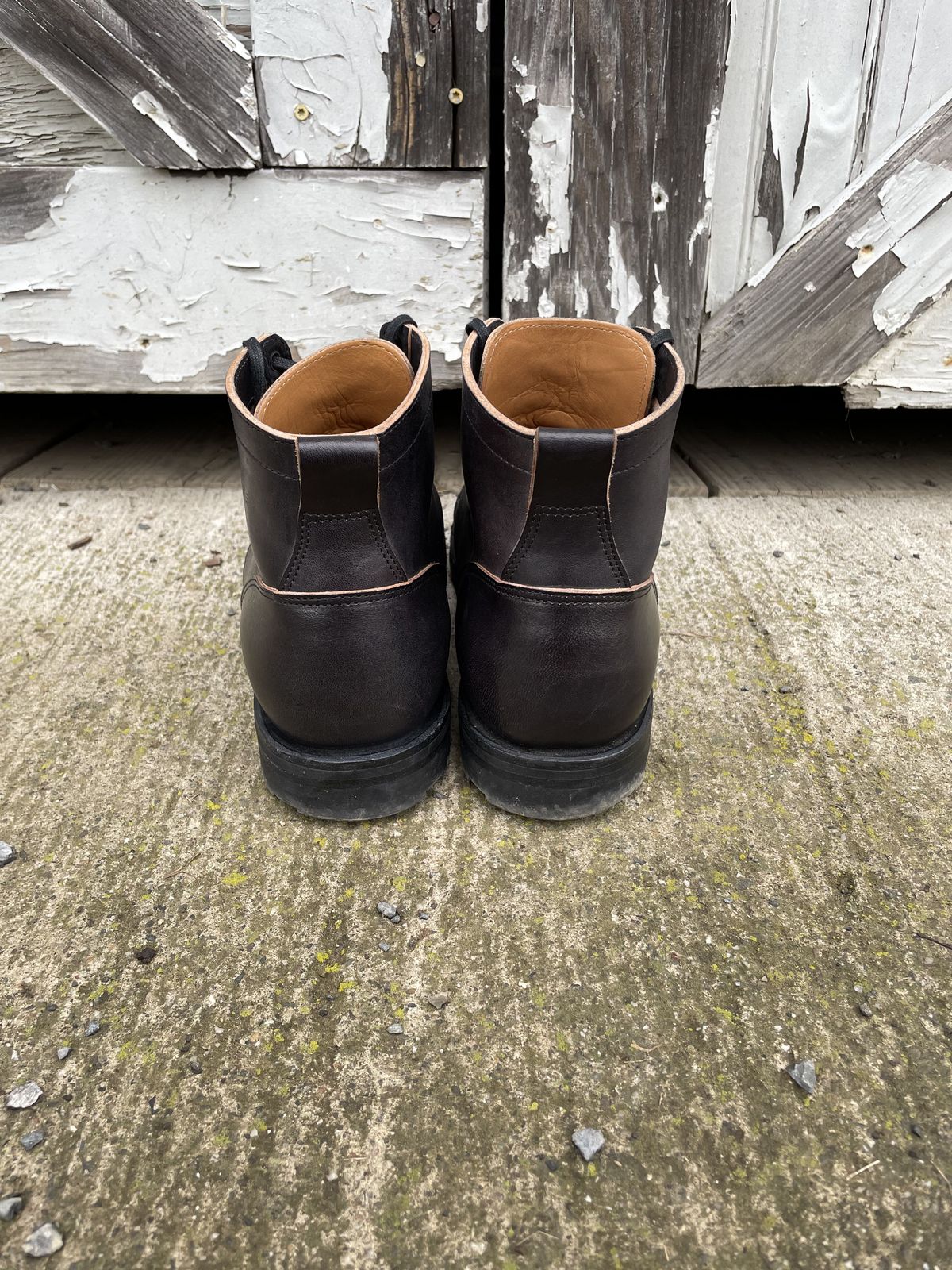Photo by patinathunderdome on January 5, 2022 of the Viberg Service Boot in Maryam Black Horsebutt.