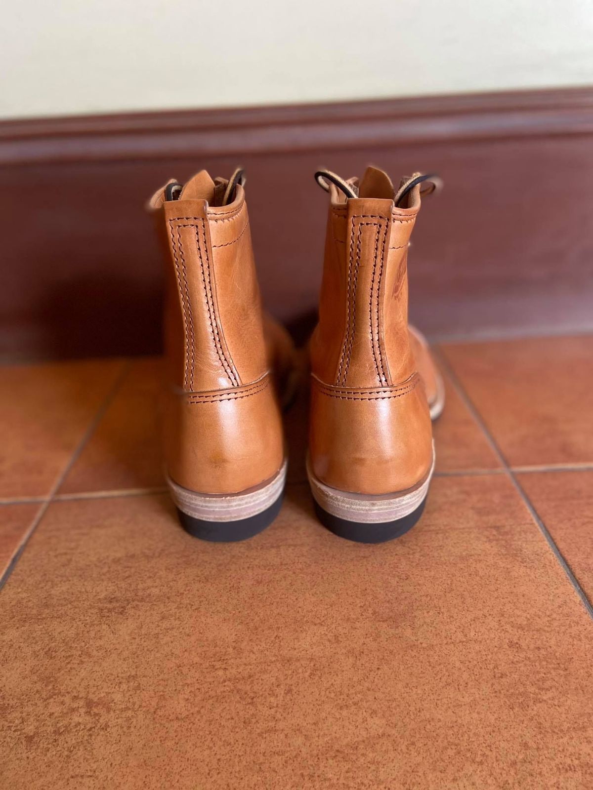 Photo by patinathunderdome on October 1, 2021 of the Wesco Hendrik in Wickett & Craig Russet Traditional Harness.