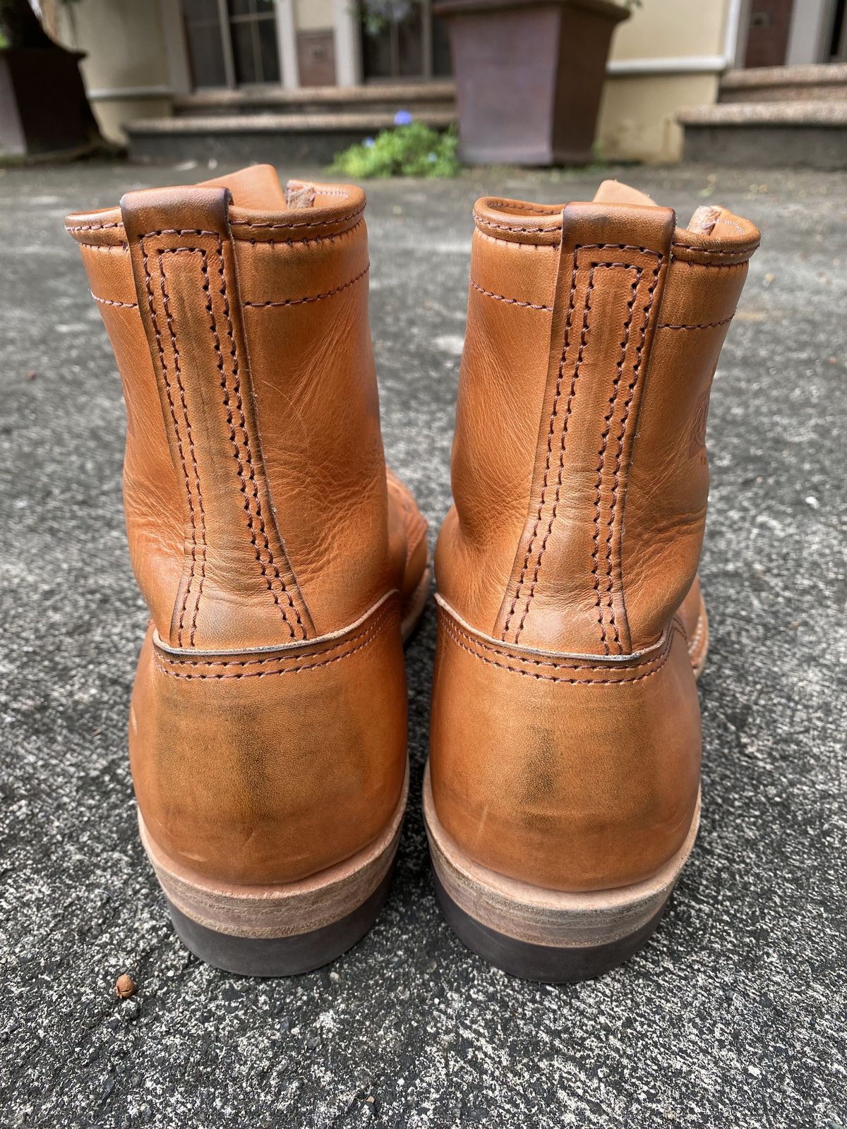 Photo by patinathunderdome on December 4, 2021 of the Wesco Hendrik in Wickett & Craig Russet Traditional Harness.