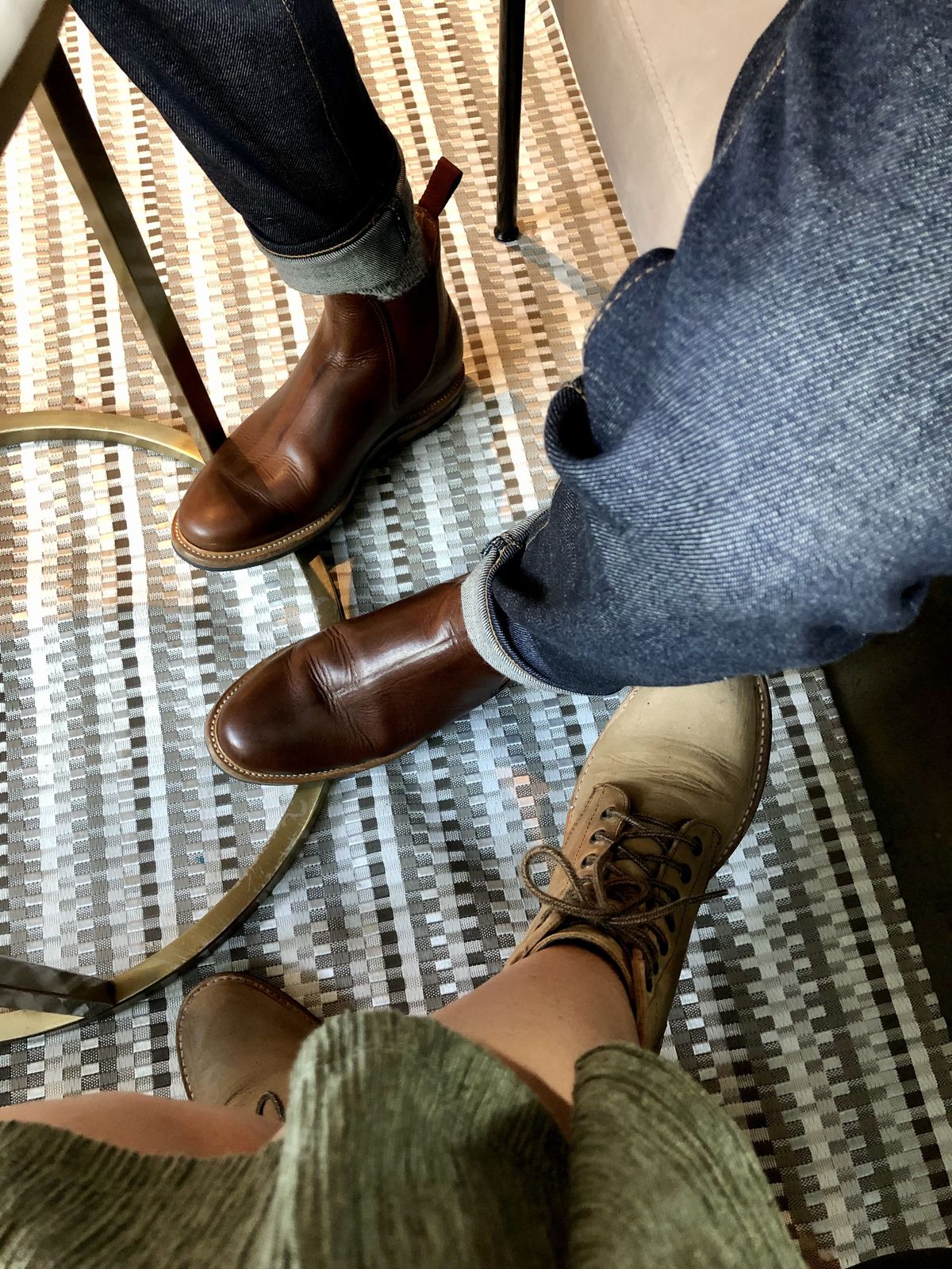 Photo by patinathunderdome on November 4, 2021 of the Viberg Chelsea in Horween Dark Rubber Dublin.