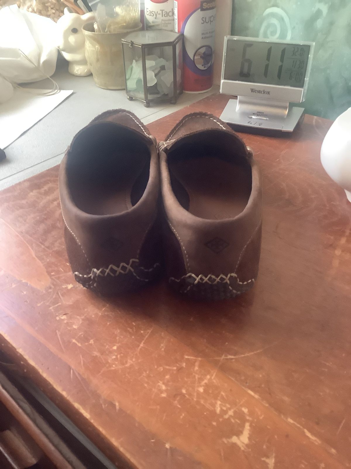 Photo by patinathunderdome on October 1, 2021 of the Quoddy Penny Driver in C.F. Stead Chocolate Repello Calf Suede.