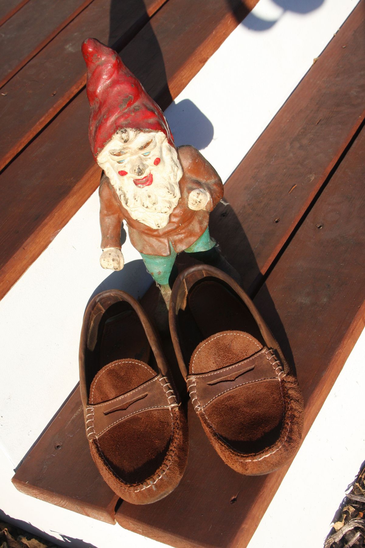 Photo by patinathunderdome on November 5, 2021 of the Quoddy Penny Driver in C.F. Stead Chocolate Repello Calf Suede.