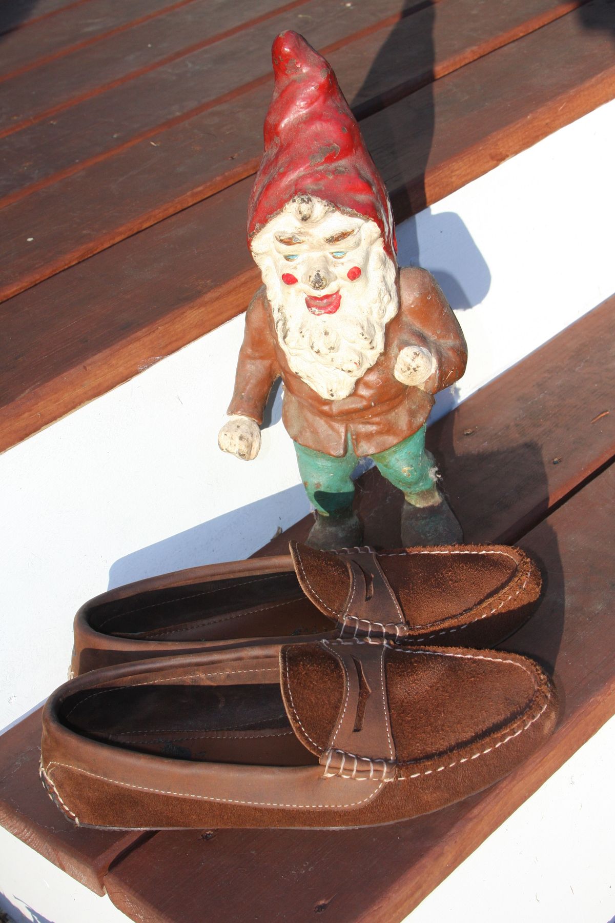 Photo by patinathunderdome on November 5, 2021 of the Quoddy Penny Driver in C.F. Stead Chocolate Repello Calf Suede.