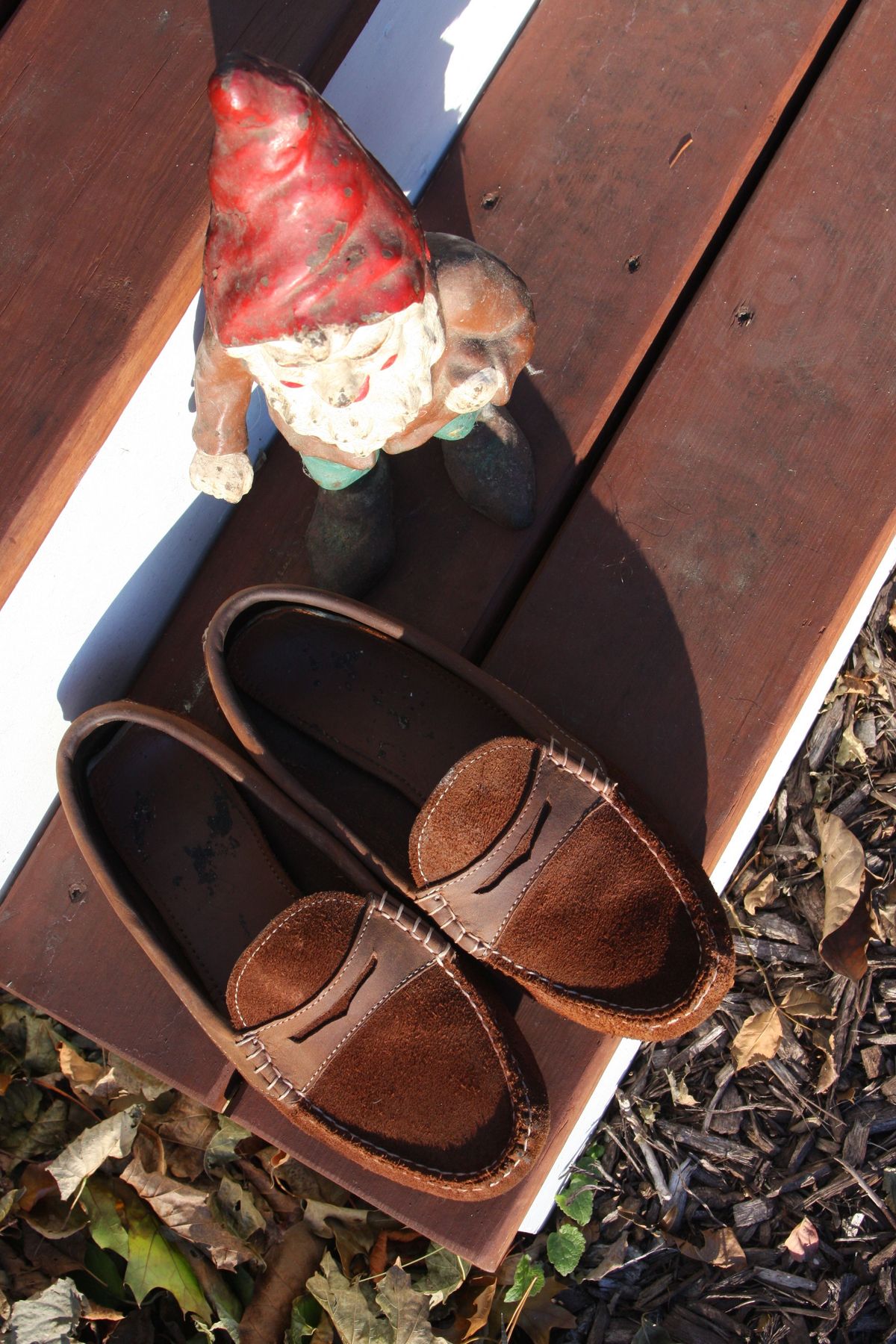 Photo by patinathunderdome on November 5, 2021 of the Quoddy Penny Driver in C.F. Stead Chocolate Repello Calf Suede.