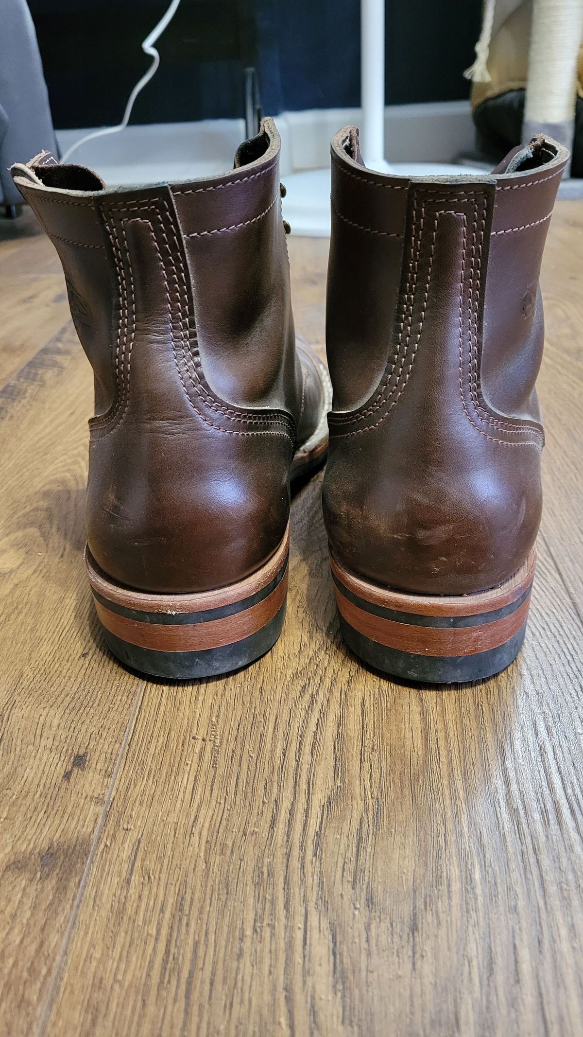 Photo by patinathunderdome on December 3, 2021 of the Nicks Americana in Horween Brown Waxed Flesh.