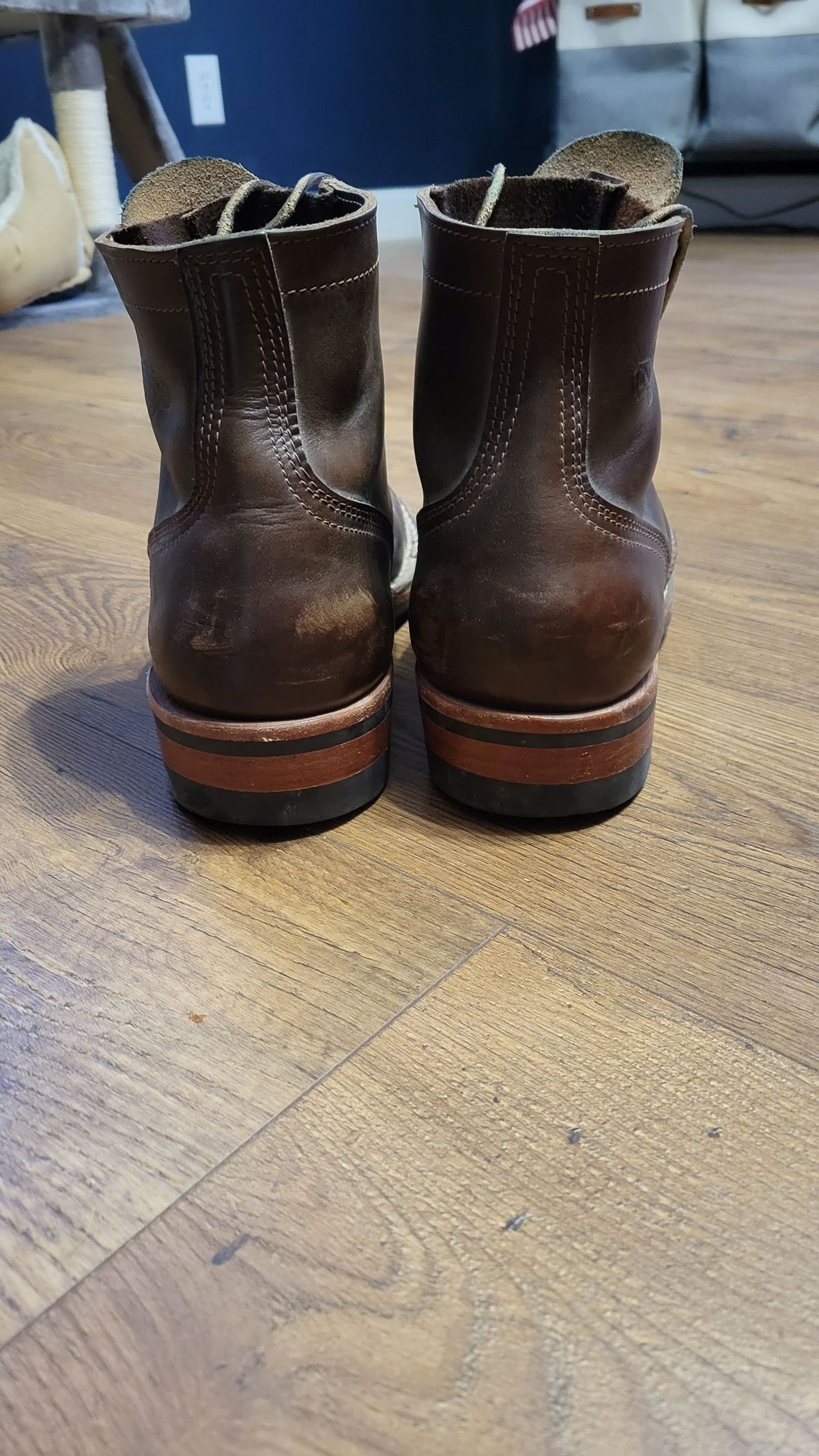 Photo by patinathunderdome on February 4, 2022 of the Nicks Americana in Horween Brown Waxed Flesh.