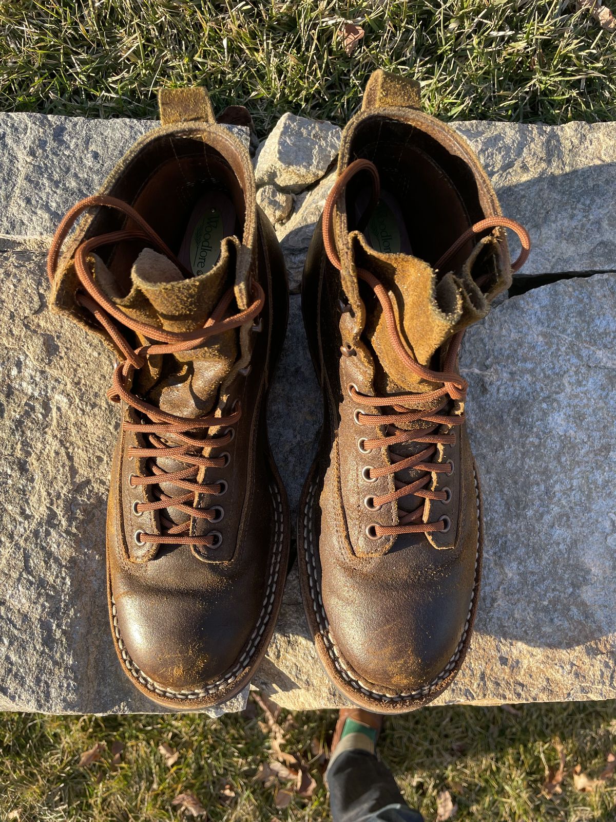 Photo by patinathunderdome on February 5, 2022 of the White's 350 Cutter in Horween Cinnamon Waxed Flesh.