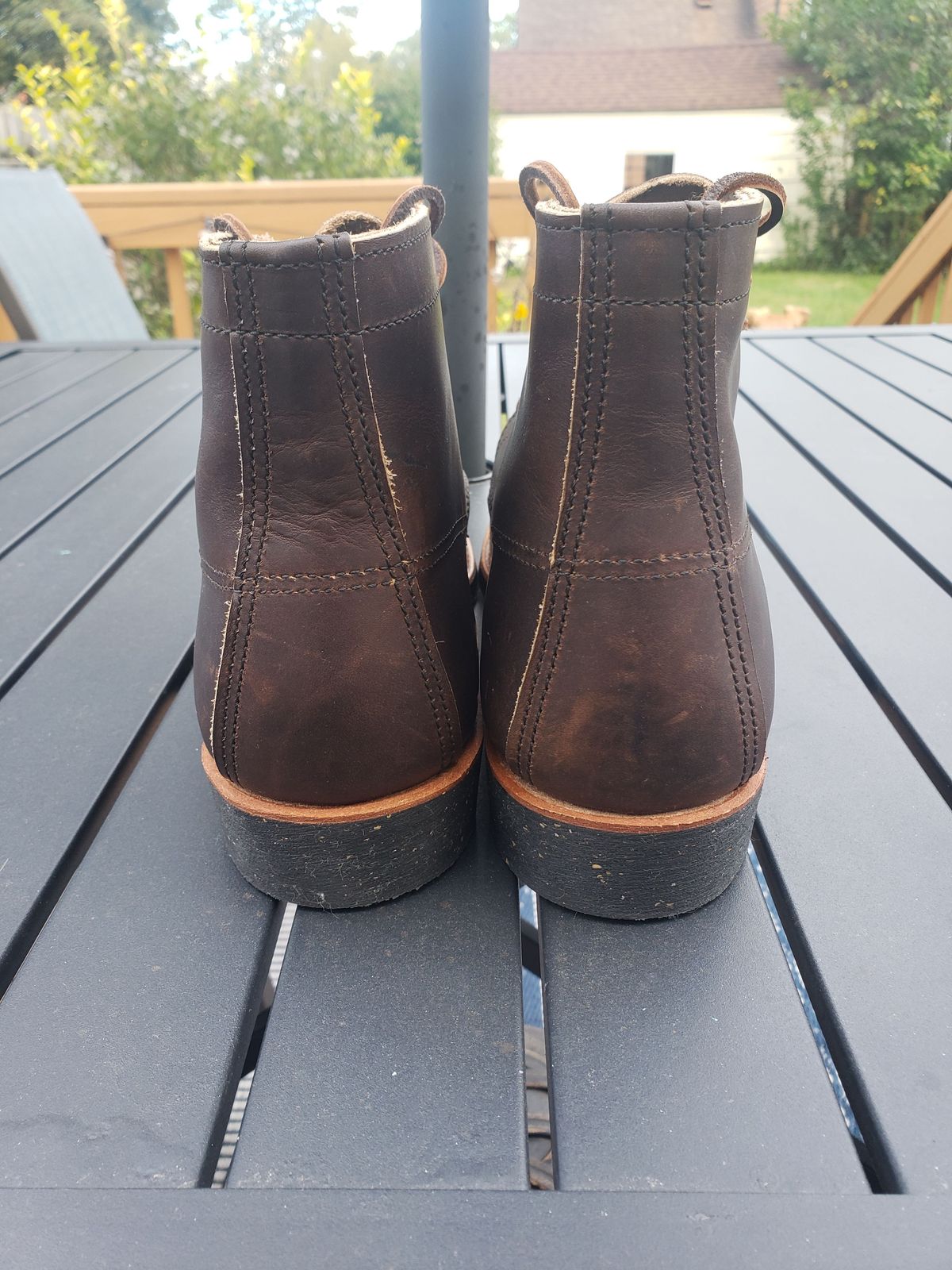 Photo by patinathunderdome on September 30, 2021 of the Red Wing Merchant in S.B. Foot Ebony Harness.