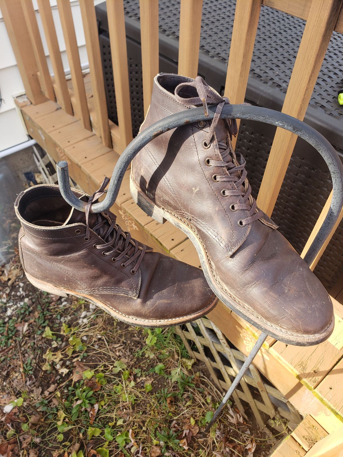 Photo by patinathunderdome on December 1, 2021 of the Red Wing Merchant in S.B. Foot Ebony Harness.