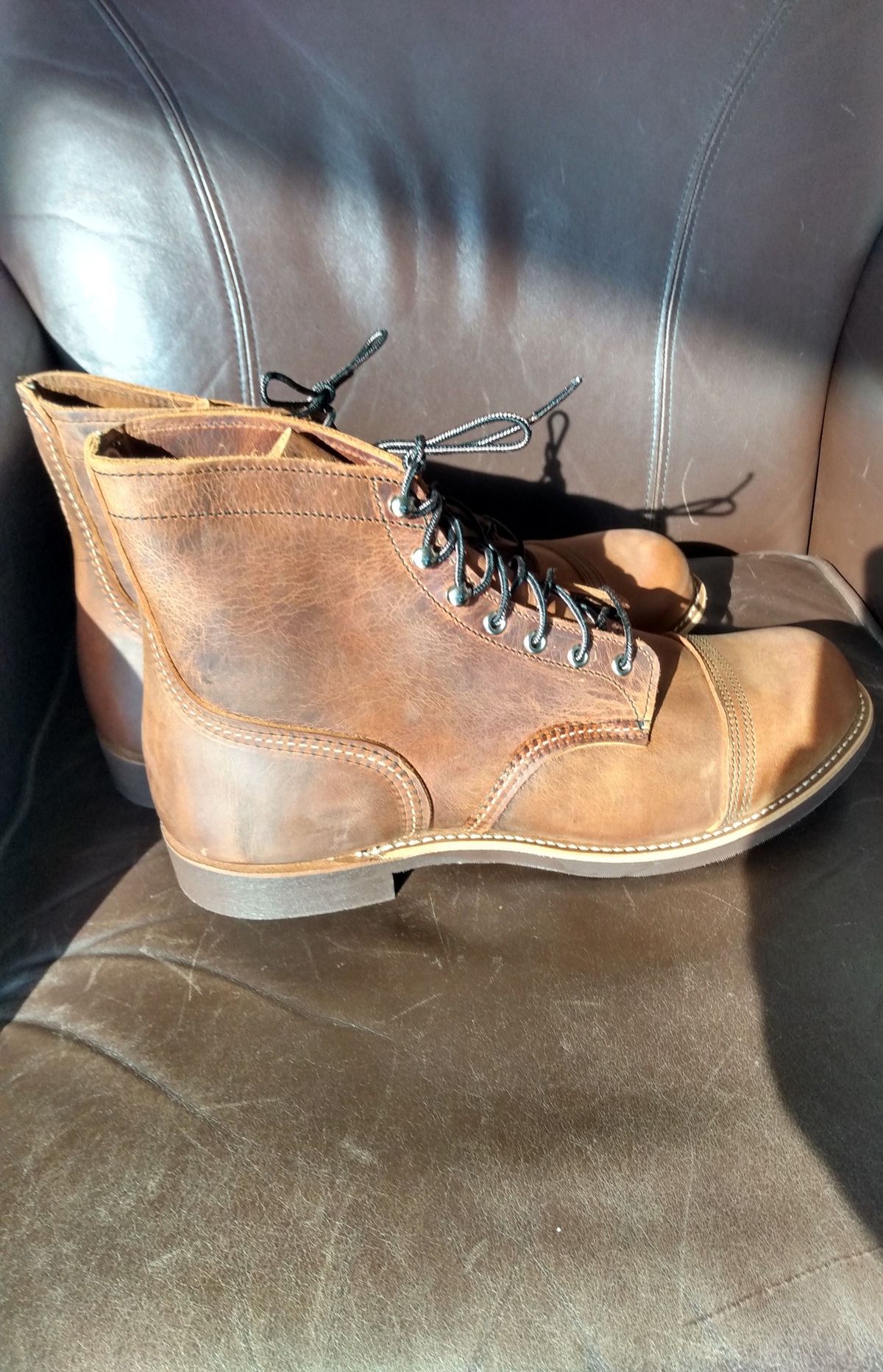 Photo by patinathunderdome on October 2, 2021 of the Red Wing Iron Ranger in S.B. Foot Copper Rough and Tough.
