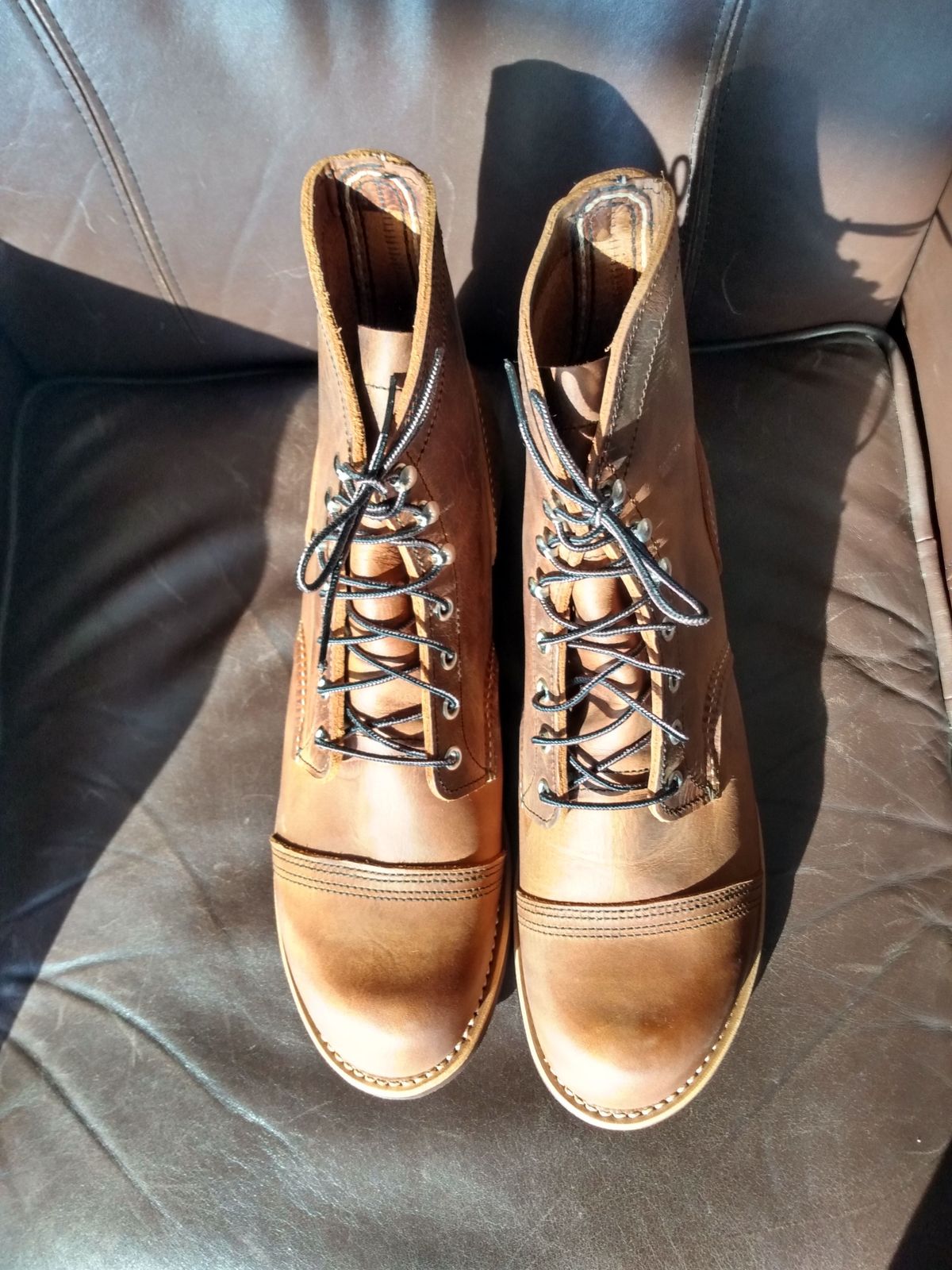 Photo by patinathunderdome on October 2, 2021 of the Red Wing Iron Ranger in S.B. Foot Copper Rough and Tough.