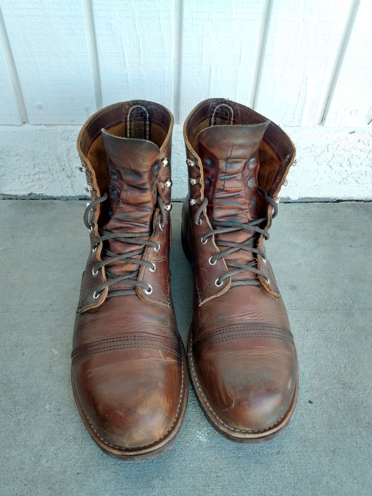 Photo by patinathunderdome on December 3, 2021 of the Red Wing Iron Ranger in S.B. Foot Copper Rough and Tough.