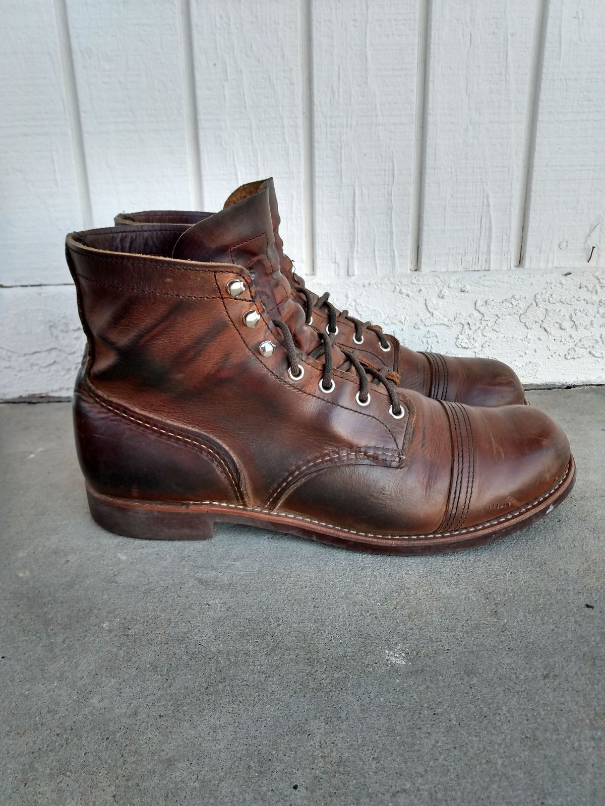 Photo by patinathunderdome on December 3, 2021 of the Red Wing Iron Ranger in S.B. Foot Copper Rough and Tough.