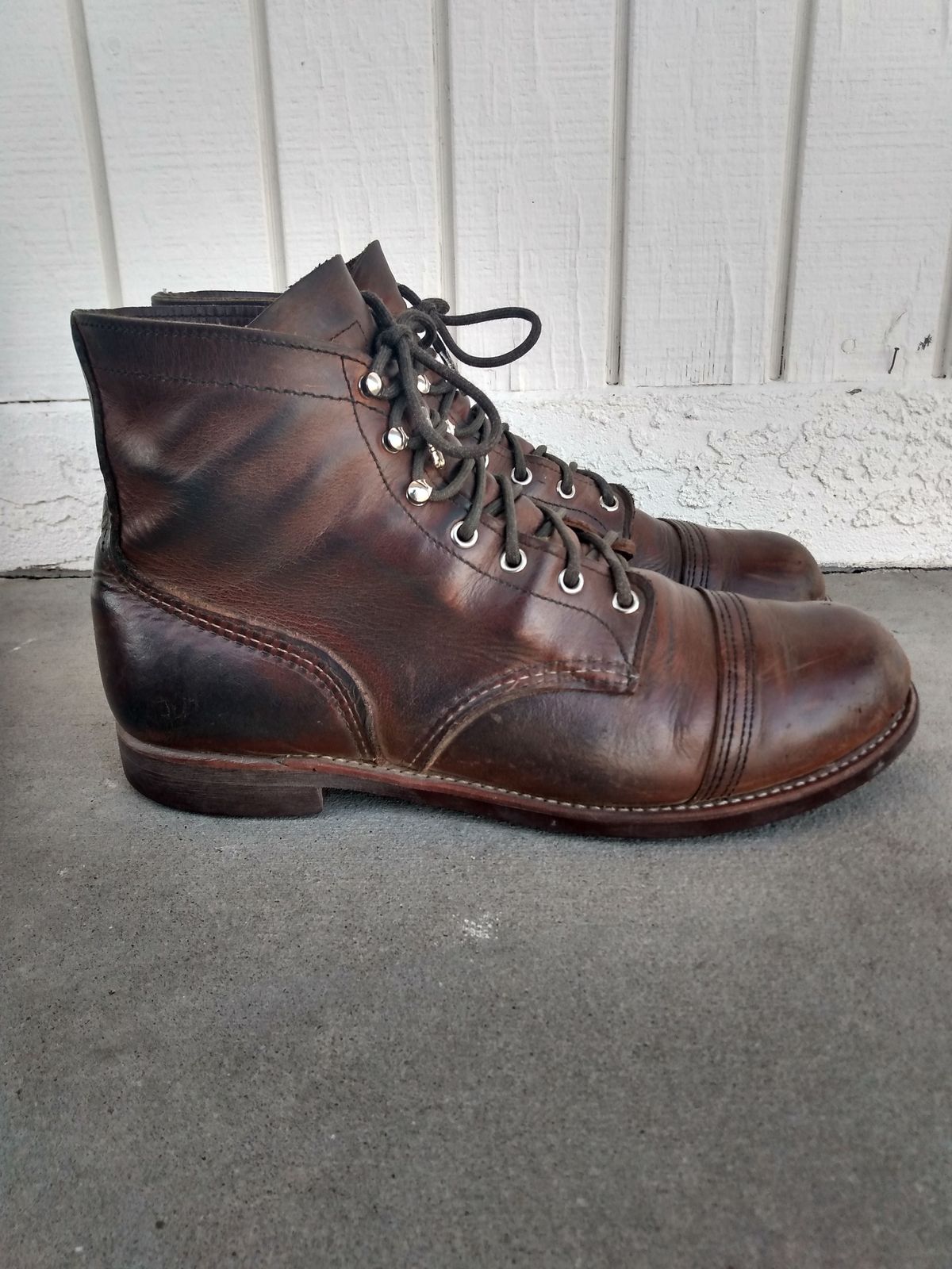 Photo by patinathunderdome on March 2, 2022 of the Red Wing Iron Ranger in S.B. Foot Copper Rough and Tough.