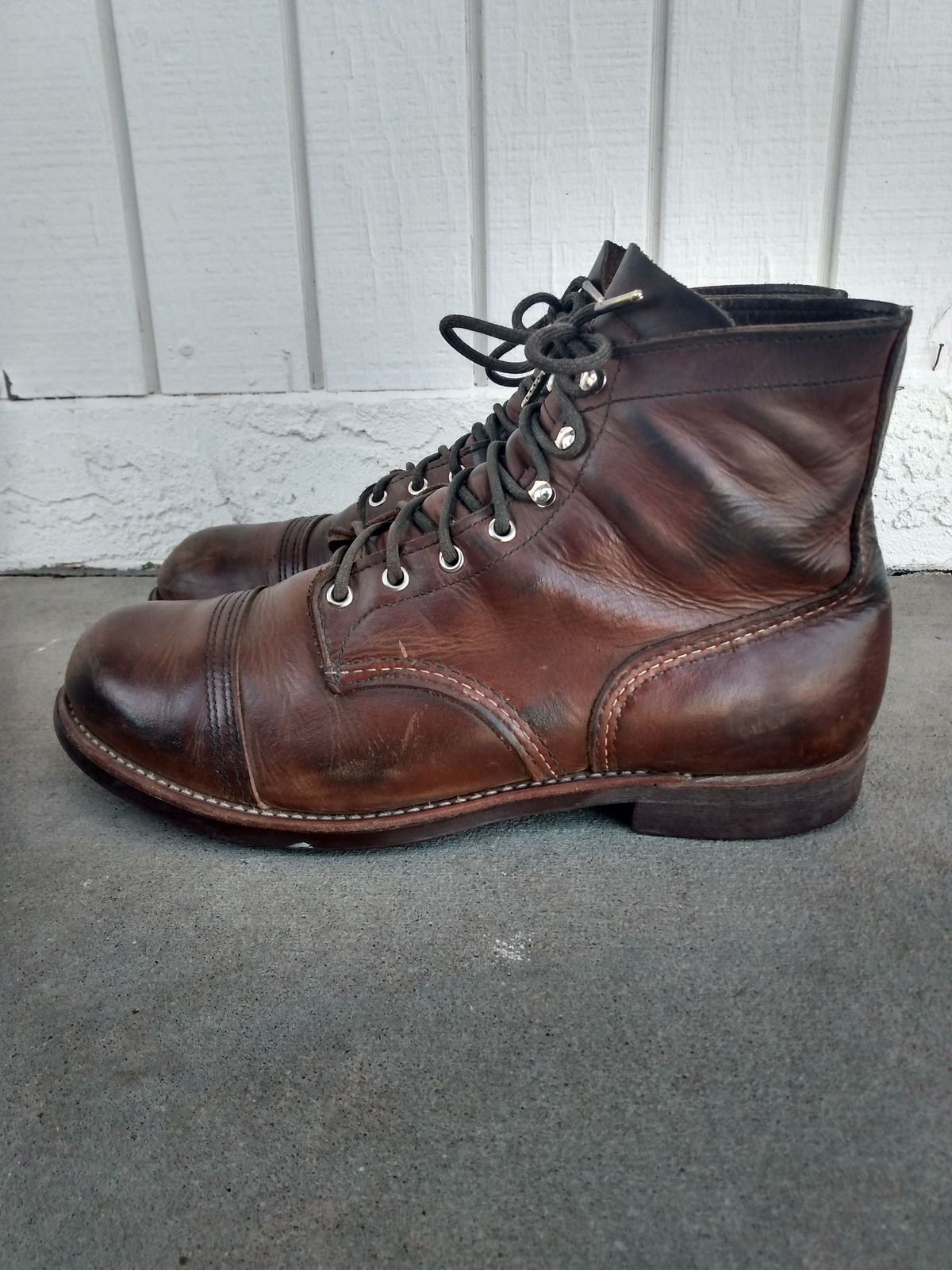 Photo by patinathunderdome on March 2, 2022 of the Red Wing Iron Ranger in S.B. Foot Copper Rough and Tough.