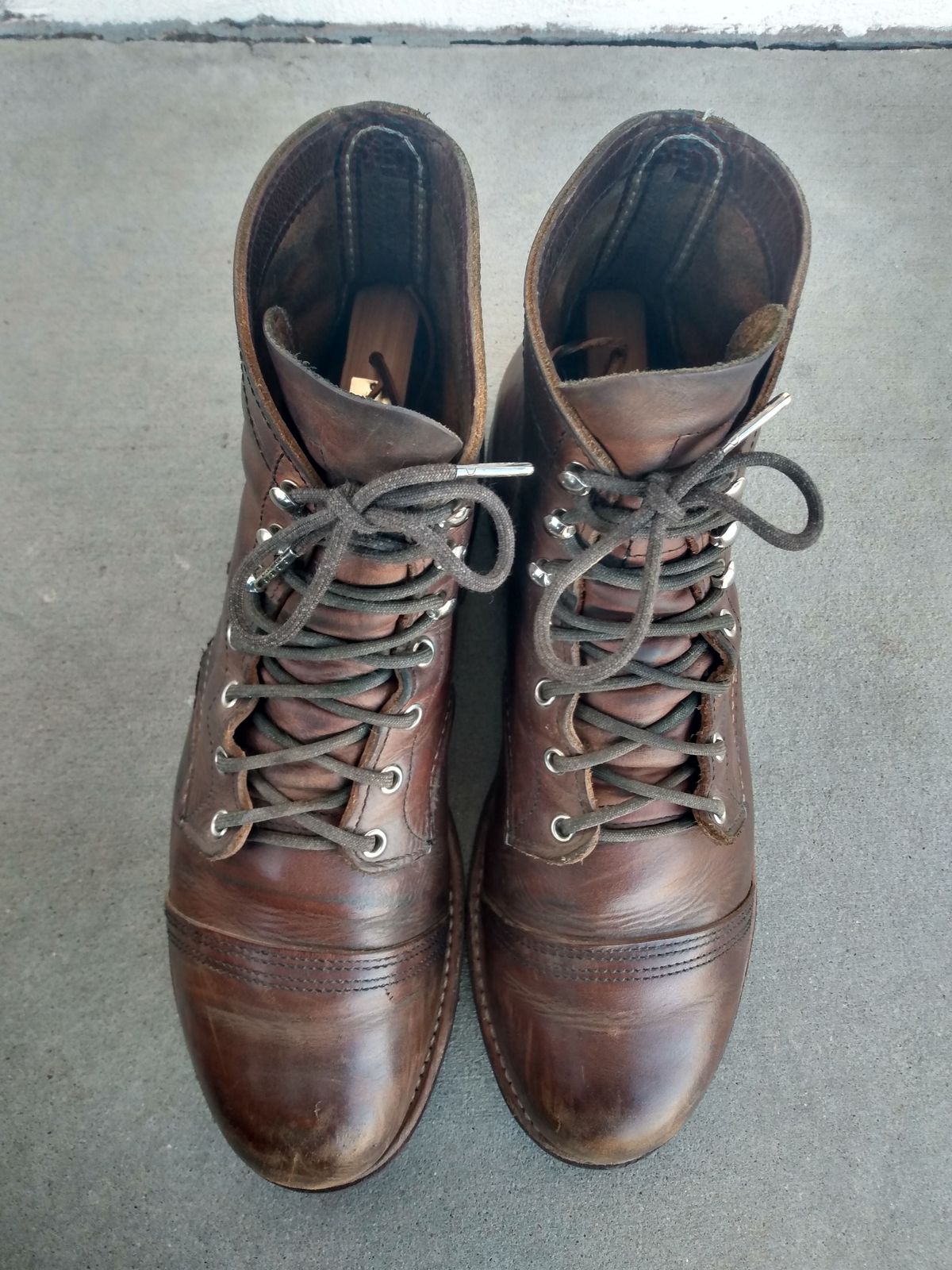 Photo by patinathunderdome on March 2, 2022 of the Red Wing Iron Ranger in S.B. Foot Copper Rough and Tough.