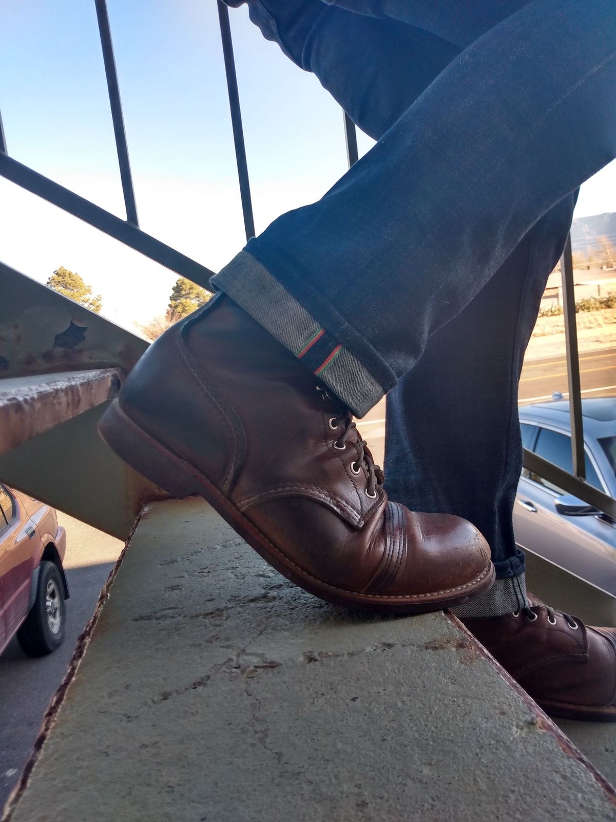 Photo by patinathunderdome on March 2, 2022 of the Red Wing Iron Ranger in S.B. Foot Copper Rough and Tough.