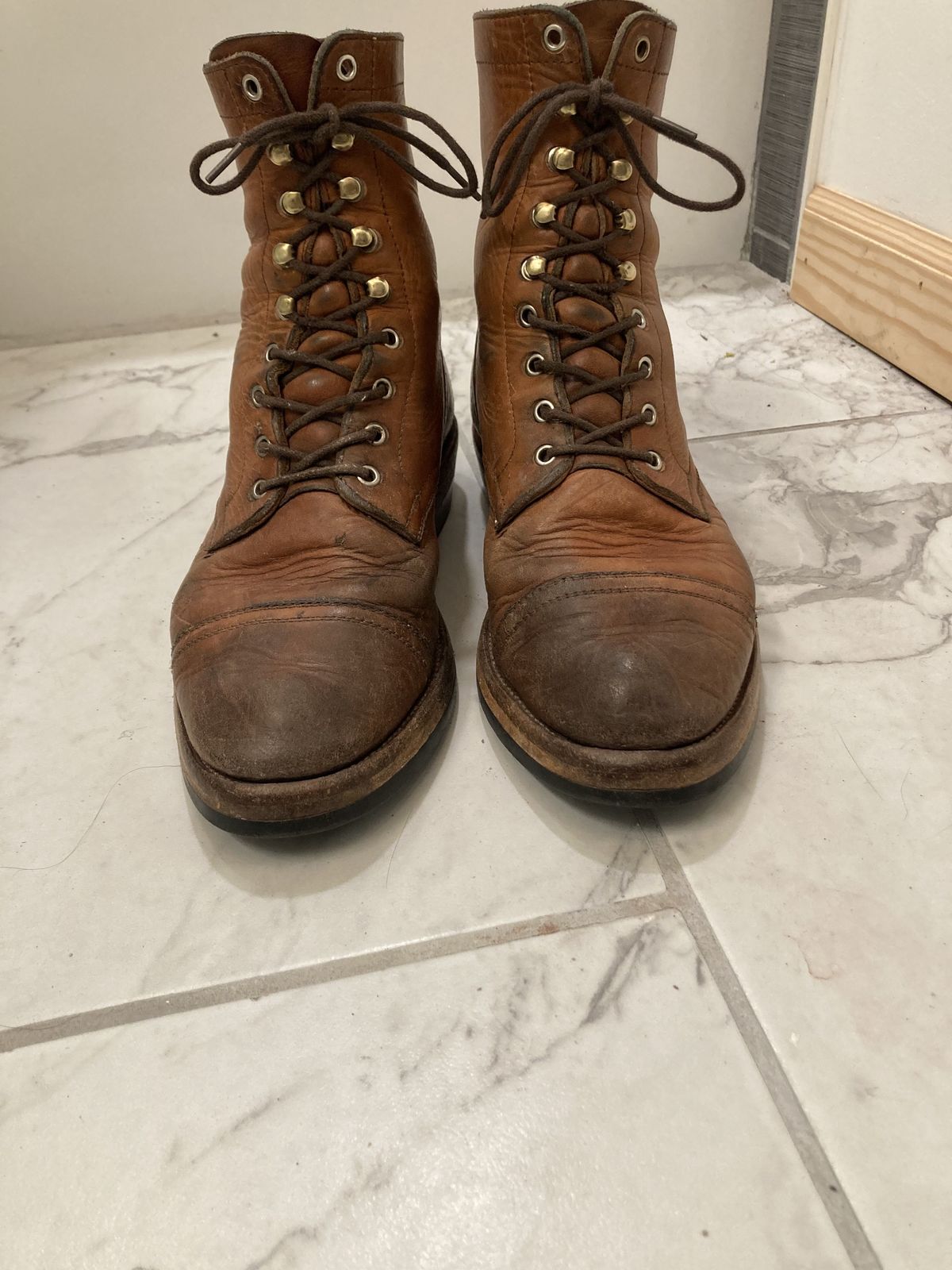 Photo by patinathunderdome on February 6, 2022 of the Imperium Radical in Horween English Tan Dublin.