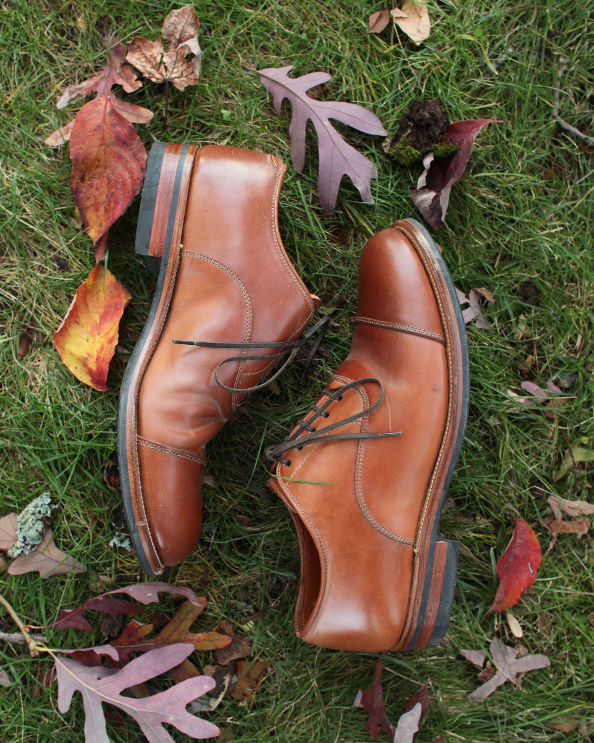 Photo by patinathunderdome on November 2, 2021 of the Viberg Bastion Oxford in Horween Natural Shell Cordovan.