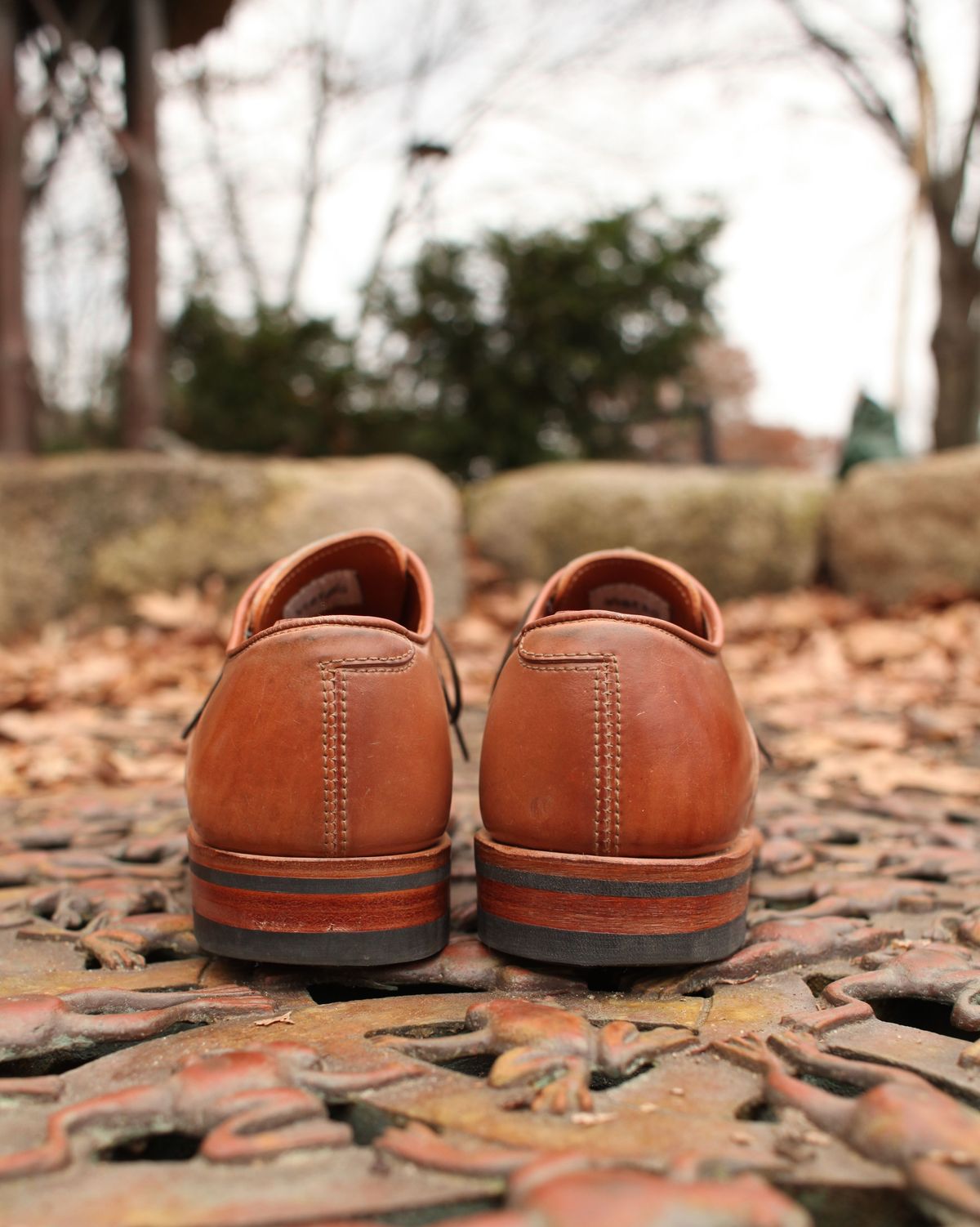 Photo by patinathunderdome on December 5, 2021 of the Viberg Bastion Oxford in Horween Natural Shell Cordovan.