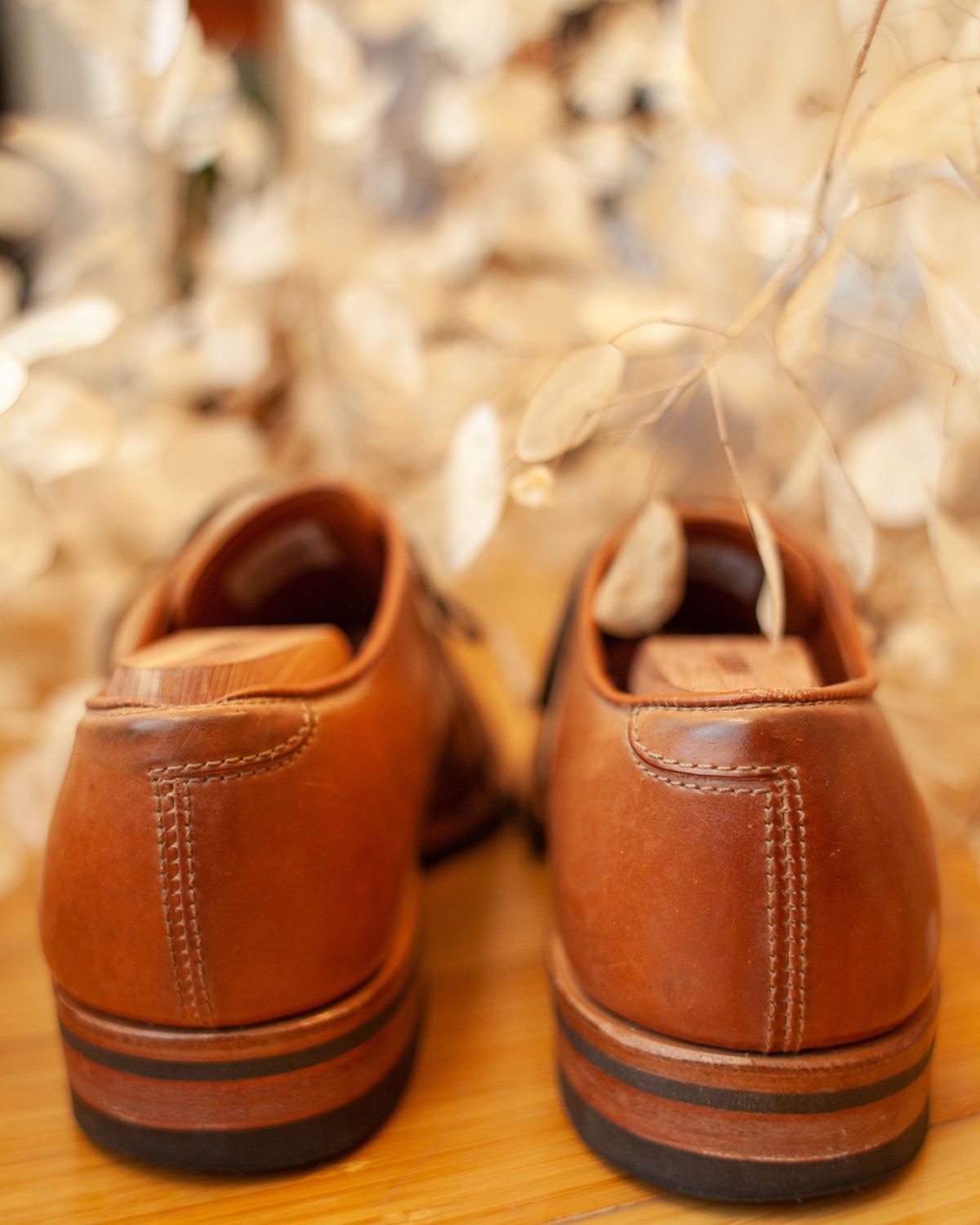 Photo by patinathunderdome on February 6, 2022 of the Viberg Bastion Oxford in Horween Natural Shell Cordovan.