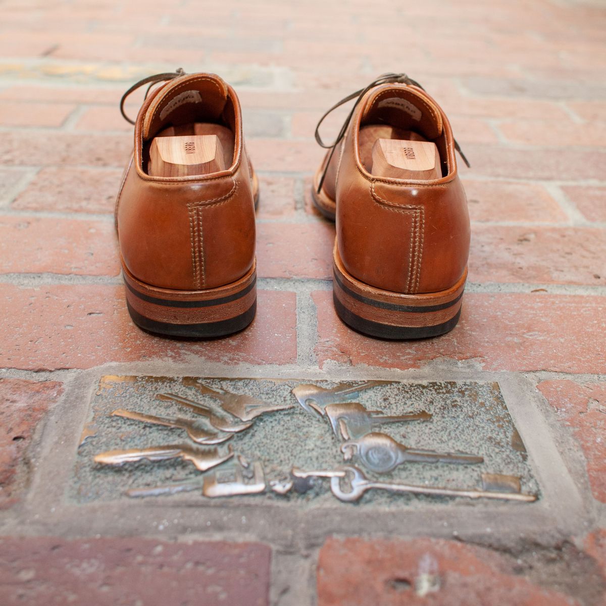 Photo by patinathunderdome on April 6, 2022 of the Viberg Bastion Oxford in Horween Natural Shell Cordovan.