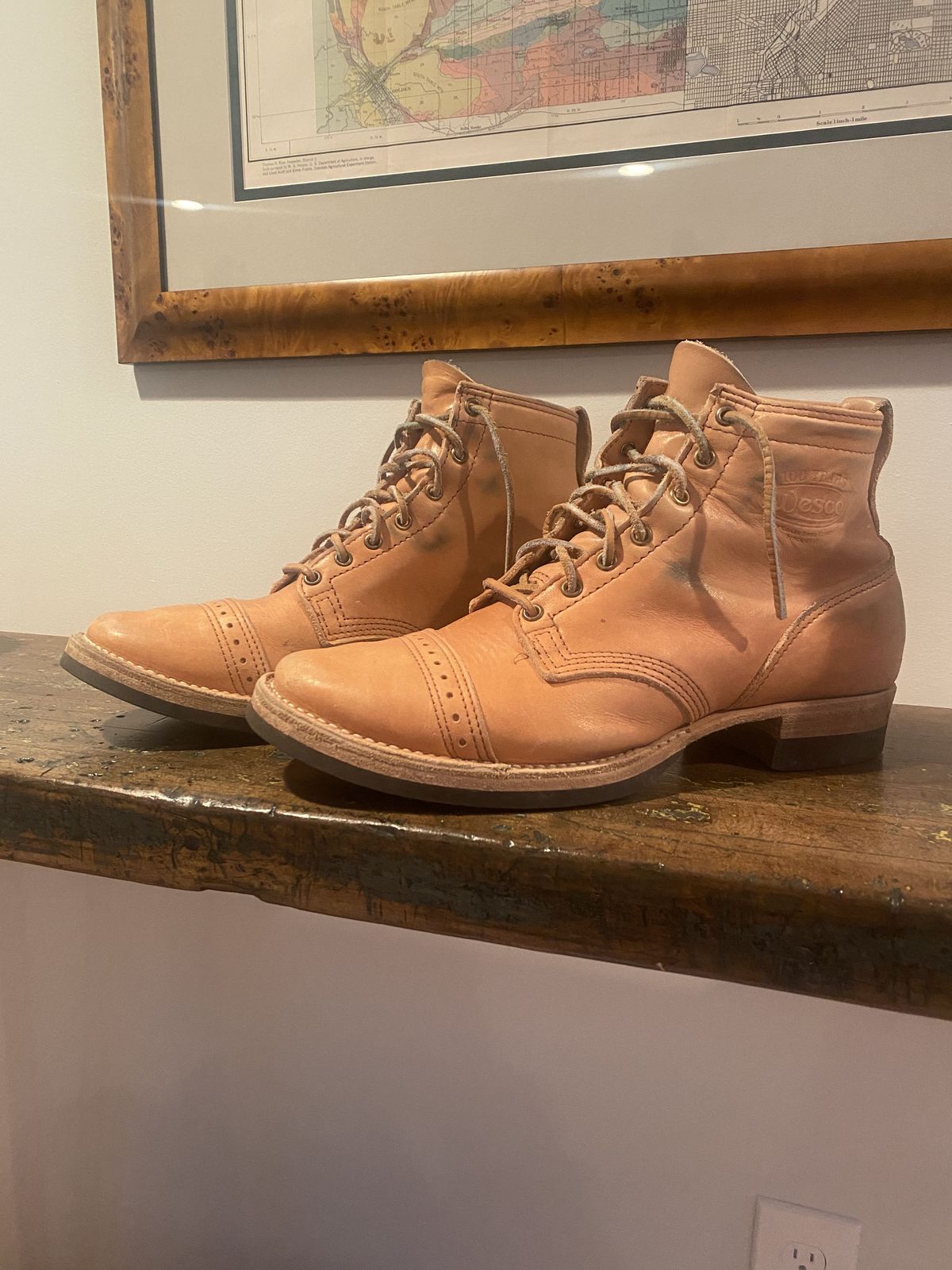 Photo by patinathunderdome on December 1, 2021 of the Wesco Hendrik in Horween Natural Essex.
