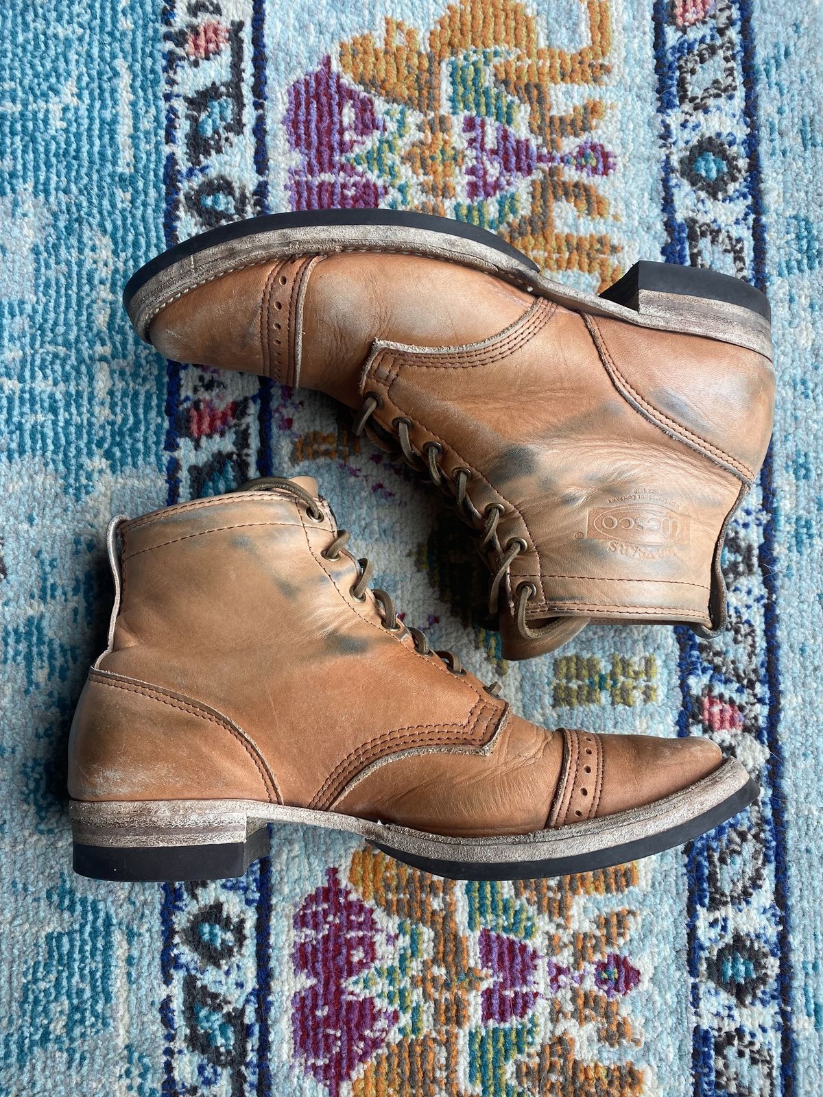 Photo by patinathunderdome on April 1, 2022 of the Wesco Hendrik in Horween Natural Essex.