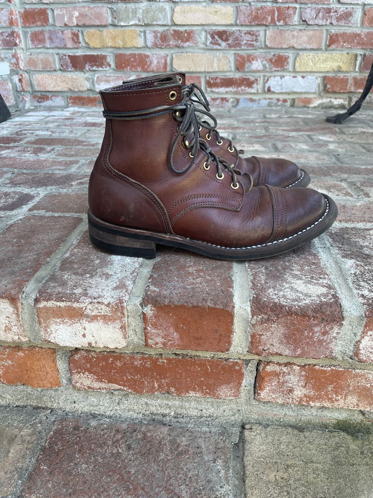 Photo by patinathunderdome on February 1, 2022 of the Nicks Americana in Wickett & Craig Medium Brown English Bridle.