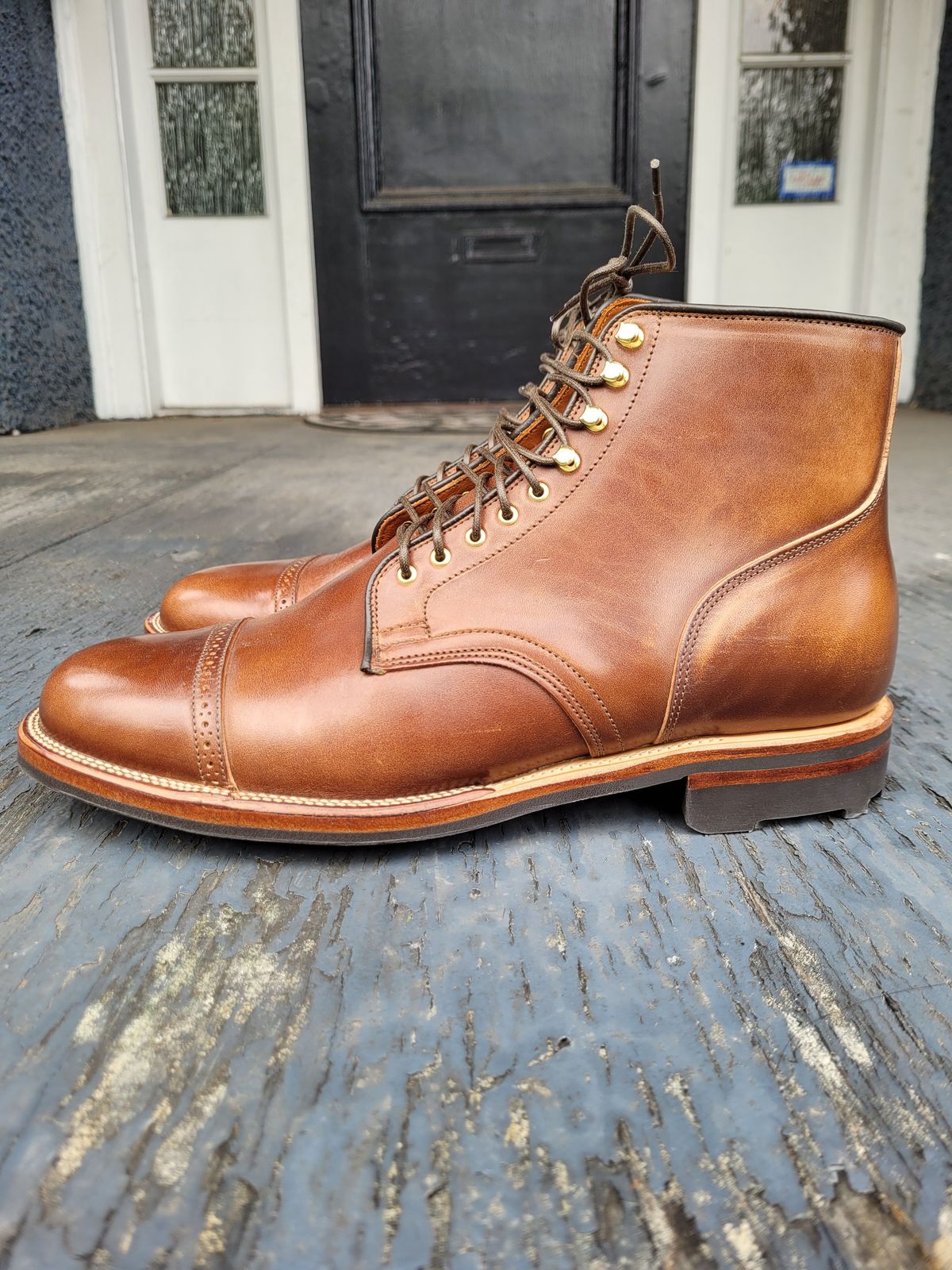 Photo by patinathunderdome on October 1, 2021 of the Viberg Service Boot in Maryam Toscanello TPR Horsebutt.